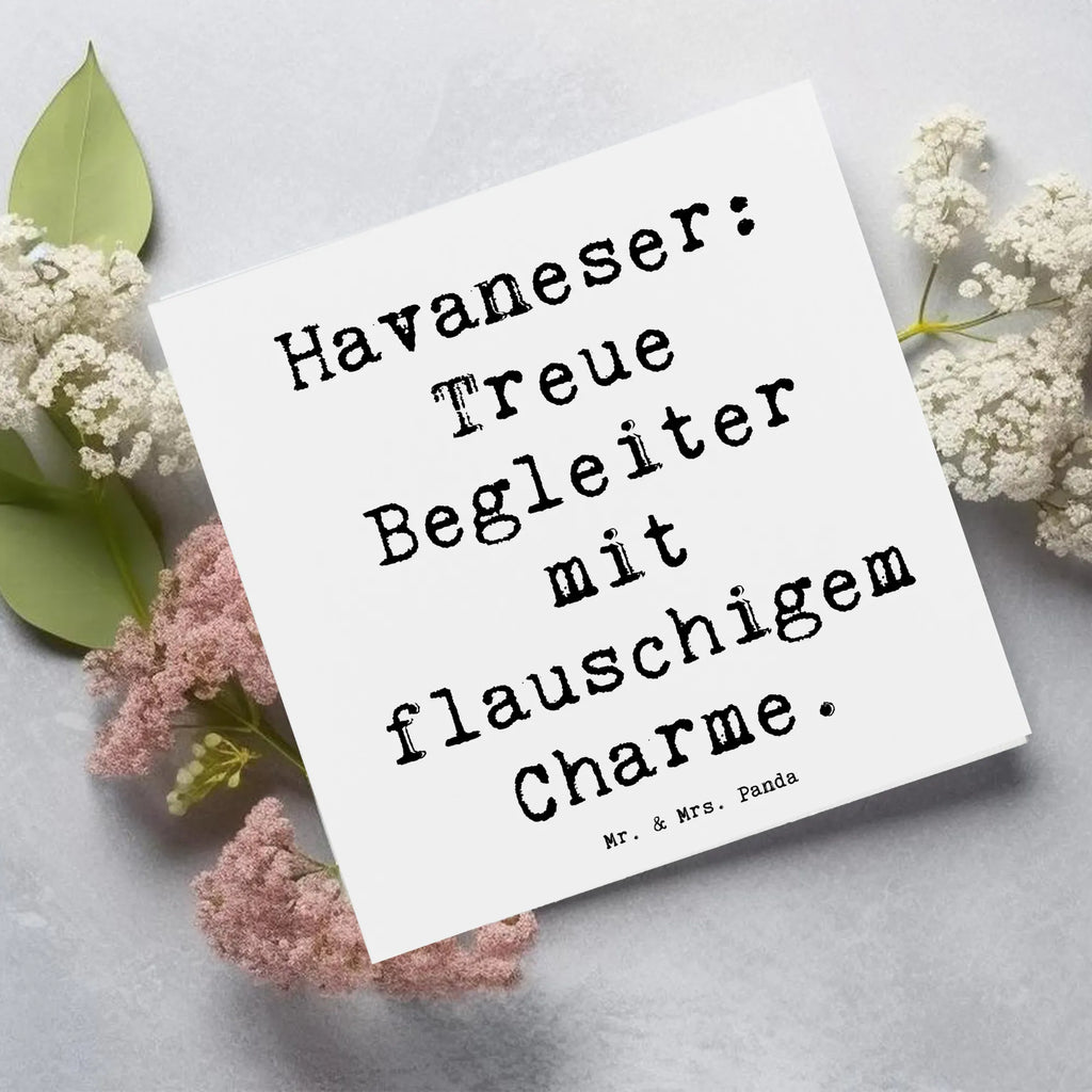 Deluxe Card Saying Havaneser: Treue Begleiter mit flauschigem Charme. Klappkarte, Karte, Geburtstagskarte, Hochwertige Grußkarte, Grußkarte, Hochwertige Klappkarte, Hochzeitskarte, Glückwunschkarte, Einladungskarte, Hund, Hunderasse, Rassehund, Hundebesitzer, Geschenk, Tierfreund, Schenken, Welpe