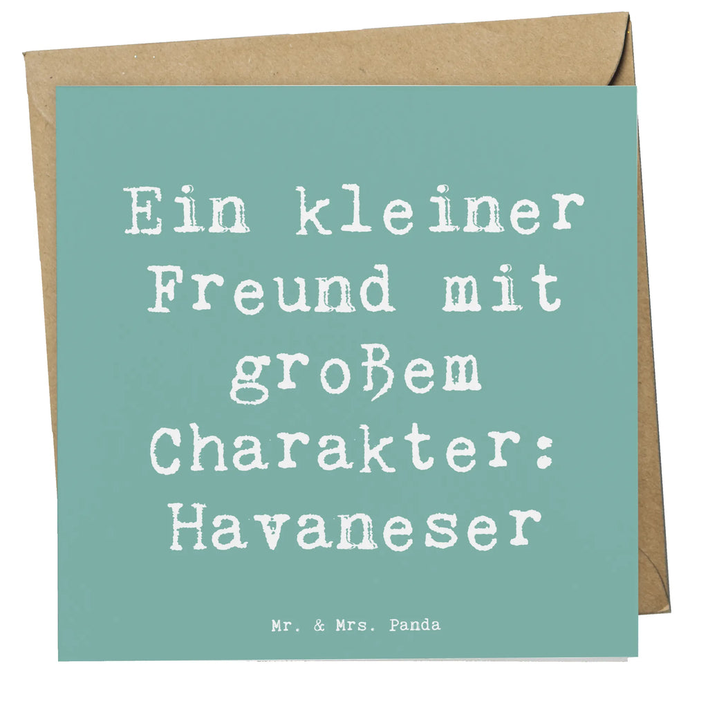 Deluxe Card Saying Ein kleiner Freund mit großem Charakter: Havaneser Karte, Einladungskarte, Grußkarte, Hochzeitskarte, Glückwunschkarte, Geburtstagskarte, Hochwertige Grußkarte, Hochwertige Klappkarte, Klappkarte, Hund, Hunderasse, Rassehund, Hundebesitzer, Geschenk, Tierfreund, Schenken, Welpe