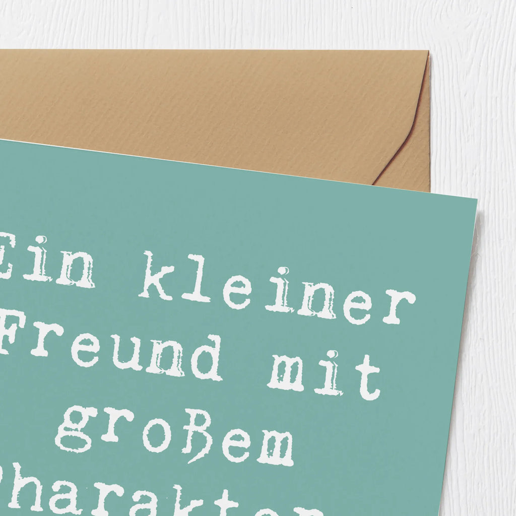 Deluxe Card Saying Ein kleiner Freund mit großem Charakter: Havaneser Karte, Einladungskarte, Grußkarte, Hochzeitskarte, Glückwunschkarte, Geburtstagskarte, Hochwertige Grußkarte, Hochwertige Klappkarte, Klappkarte, Hund, Hunderasse, Rassehund, Hundebesitzer, Geschenk, Tierfreund, Schenken, Welpe