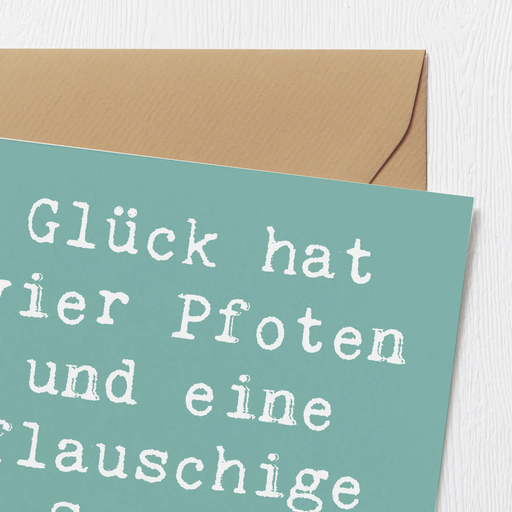 Deluxe Karte Spruch Havaneser Glück Hochwertige Grußkarte, Klappkarte, Glückwunschkarte, Karte, Einladungskarte, Geburtstagskarte, Grußkarte, Hochwertige Klappkarte, Hochzeitskarte, Hund, Hunderasse, Rassehund, Hundebesitzer, Geschenk, Tierfreund, Schenken, Welpe
