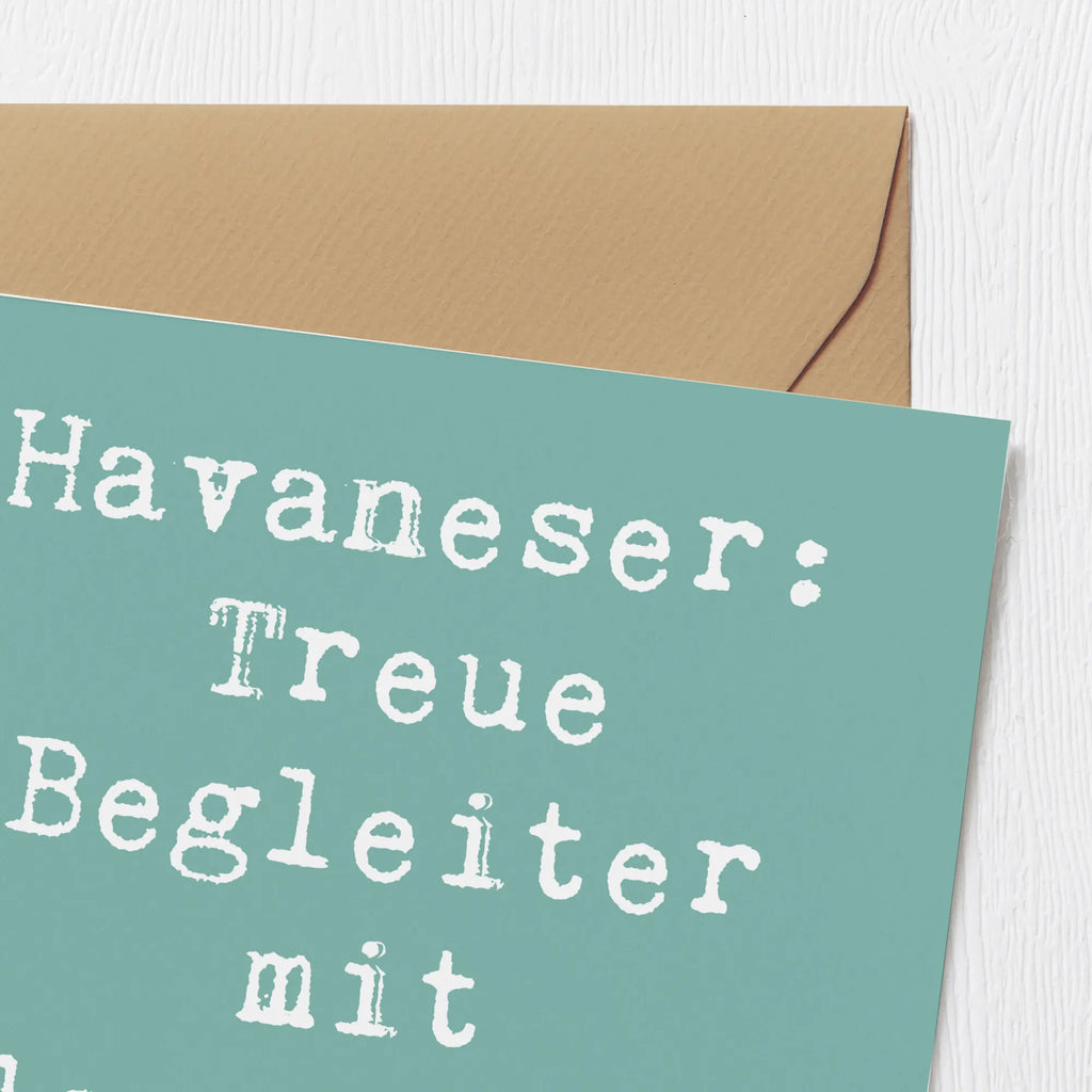 Deluxe Card Saying Havaneser: Treue Begleiter mit flauschigem Charme. Klappkarte, Karte, Geburtstagskarte, Hochwertige Grußkarte, Grußkarte, Hochwertige Klappkarte, Hochzeitskarte, Glückwunschkarte, Einladungskarte, Hund, Hunderasse, Rassehund, Hundebesitzer, Geschenk, Tierfreund, Schenken, Welpe