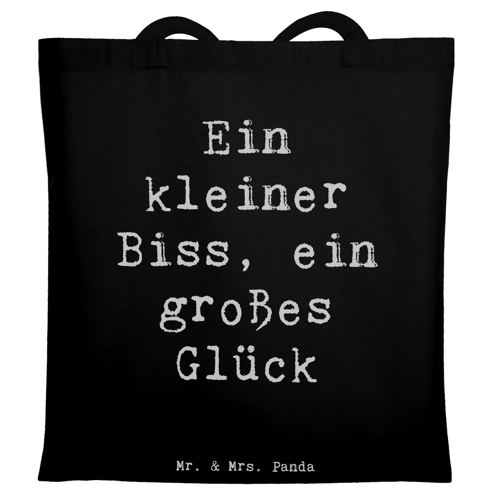 Tote bag Saying Ein kleiner Biss, ein großes Glück Beuteltasche, Beutel, Einkaufstasche, Jutebeutel, Stoffbeutel, Tasche, Shopper, Umhängetasche, Strandtasche, Schultertasche, Stofftasche, Tragetasche, Badetasche, Jutetasche, Einkaufstüte, Laptoptasche, Hund, Hunderasse, Rassehund, Hundebesitzer, Geschenk, Tierfreund, Schenken, Welpe