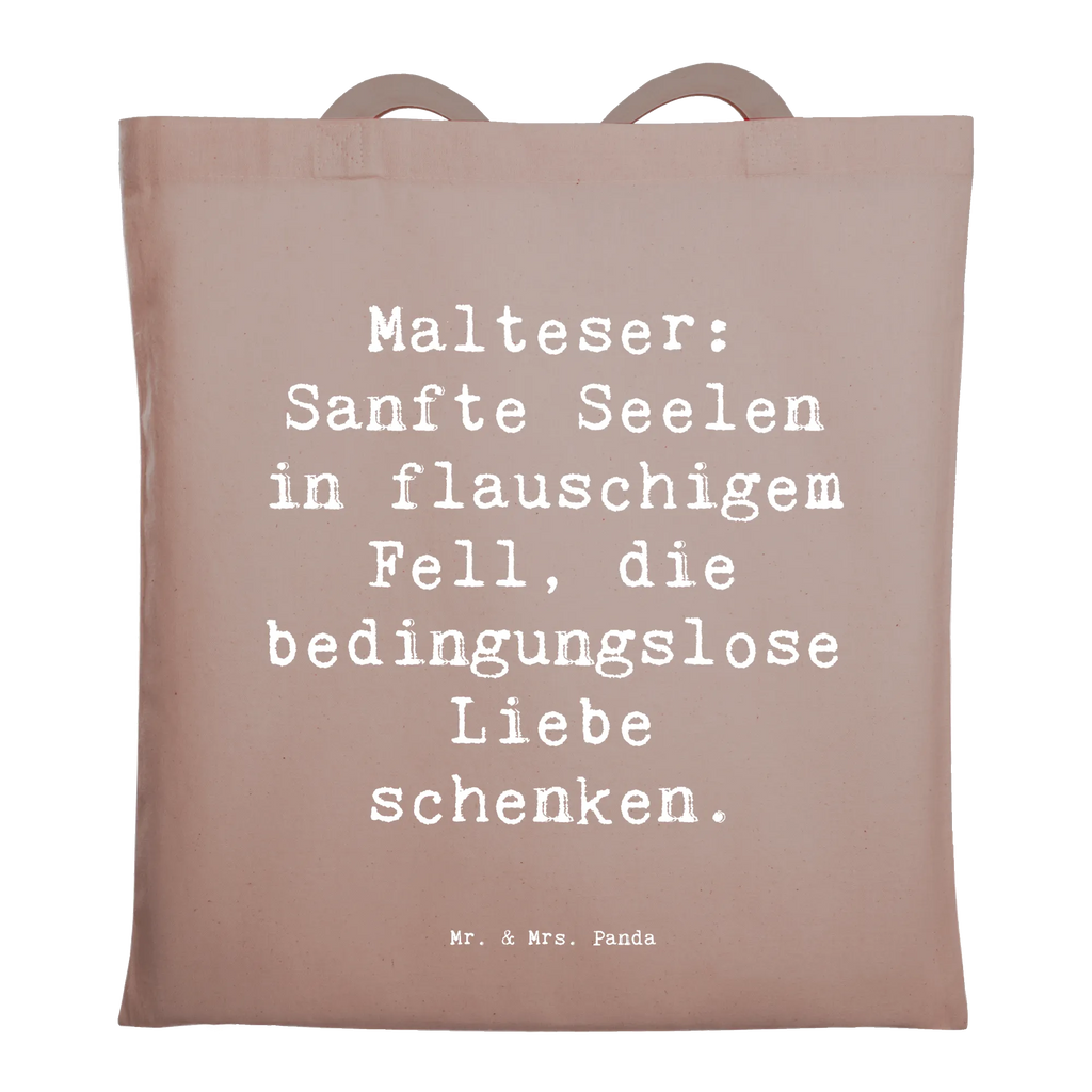 Tote bag Saying Malteser: Sanfte Seelen in flauschigem Fell, die bedingungslose Liebe schenken. Beuteltasche, Beutel, Einkaufstasche, Jutebeutel, Stoffbeutel, Tasche, Shopper, Umhängetasche, Strandtasche, Schultertasche, Stofftasche, Tragetasche, Badetasche, Jutetasche, Einkaufstüte, Laptoptasche, Hund, Hunderasse, Rassehund, Hundebesitzer, Geschenk, Tierfreund, Schenken, Welpe