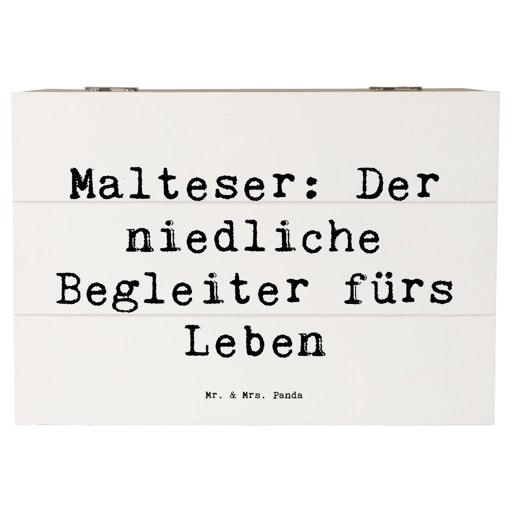 Holzkiste Spruch Malteser Begleiter Truhe, Erinnerungsbox, Holzkiste, Schatzkiste, Kiste, Erinnerungskiste, XXL, Aufbewahrungsbox, Dekokiste, Geschenkdose, Geschenkbox, Schatulle, Hund, Hunderasse, Rassehund, Hundebesitzer, Geschenk, Tierfreund, Schenken, Welpe