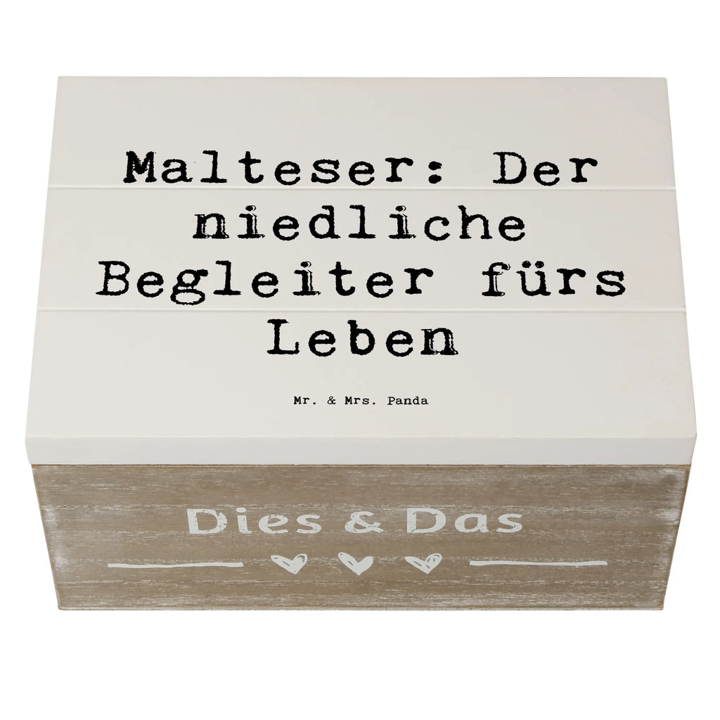 Holzkiste Spruch Malteser Begleiter Truhe, Erinnerungsbox, Holzkiste, Schatzkiste, Kiste, Erinnerungskiste, XXL, Aufbewahrungsbox, Dekokiste, Geschenkdose, Geschenkbox, Schatulle, Hund, Hunderasse, Rassehund, Hundebesitzer, Geschenk, Tierfreund, Schenken, Welpe