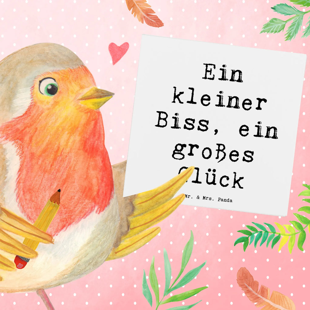 Deluxe Card Saying Ein kleiner Biss, ein großes Glück Karte, Hochwertige Klappkarte, Grußkarte, Glückwunschkarte, Hochzeitskarte, Hochwertige Grußkarte, Einladungskarte, Geburtstagskarte, Klappkarte, Hund, Hunderasse, Rassehund, Hundebesitzer, Geschenk, Tierfreund, Schenken, Welpe