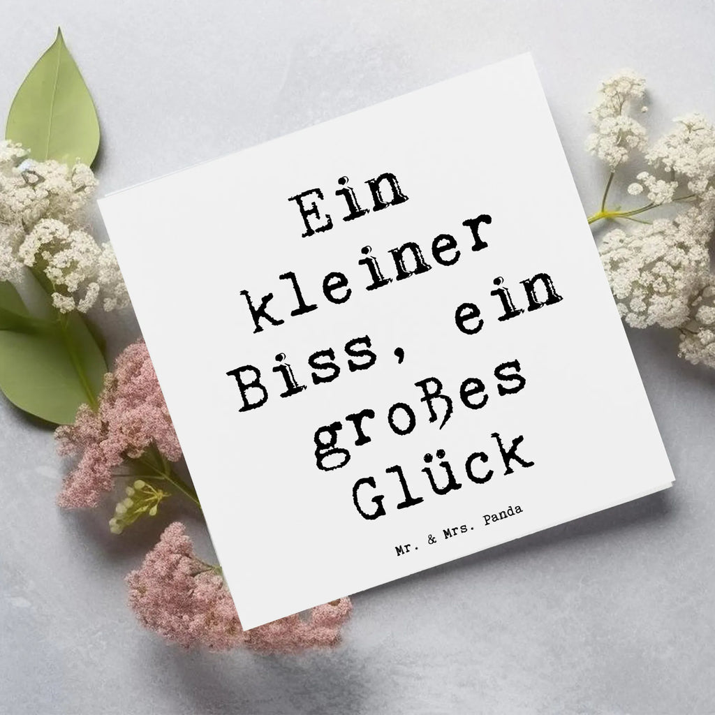 Deluxe Card Saying Ein kleiner Biss, ein großes Glück Karte, Hochwertige Klappkarte, Grußkarte, Glückwunschkarte, Hochzeitskarte, Hochwertige Grußkarte, Einladungskarte, Geburtstagskarte, Klappkarte, Hund, Hunderasse, Rassehund, Hundebesitzer, Geschenk, Tierfreund, Schenken, Welpe