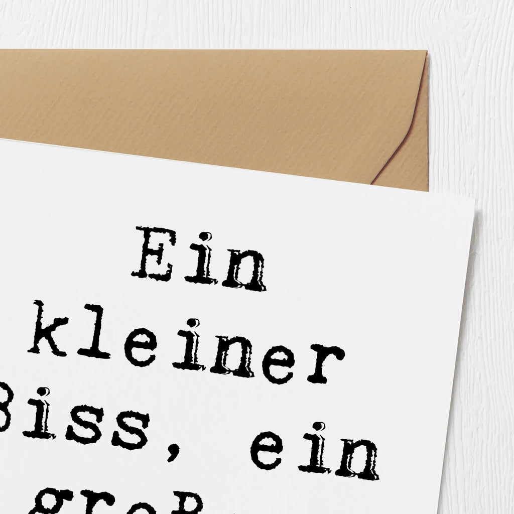 Deluxe Card Saying Ein kleiner Biss, ein großes Glück Karte, Hochwertige Klappkarte, Grußkarte, Glückwunschkarte, Hochzeitskarte, Hochwertige Grußkarte, Einladungskarte, Geburtstagskarte, Klappkarte, Hund, Hunderasse, Rassehund, Hundebesitzer, Geschenk, Tierfreund, Schenken, Welpe