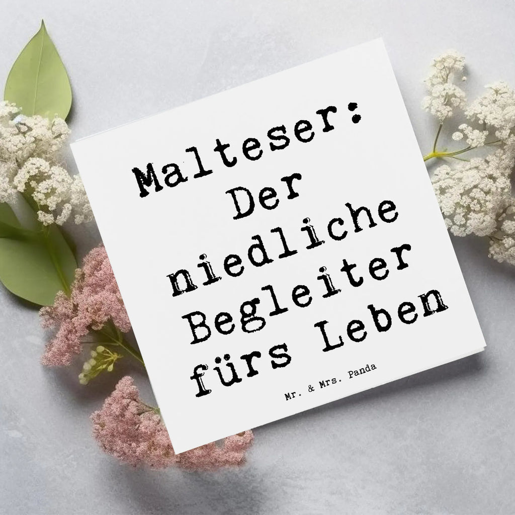 Deluxe Card Saying Malteser: Der niedliche Begleiter fürs Leben Karte, Hochzeitskarte, Grußkarte, Glückwunschkarte, Hochwertige Grußkarte, Einladungskarte, Geburtstagskarte, Hochwertige Klappkarte, Klappkarte, Hund, Hunderasse, Rassehund, Hundebesitzer, Geschenk, Tierfreund, Schenken, Welpe