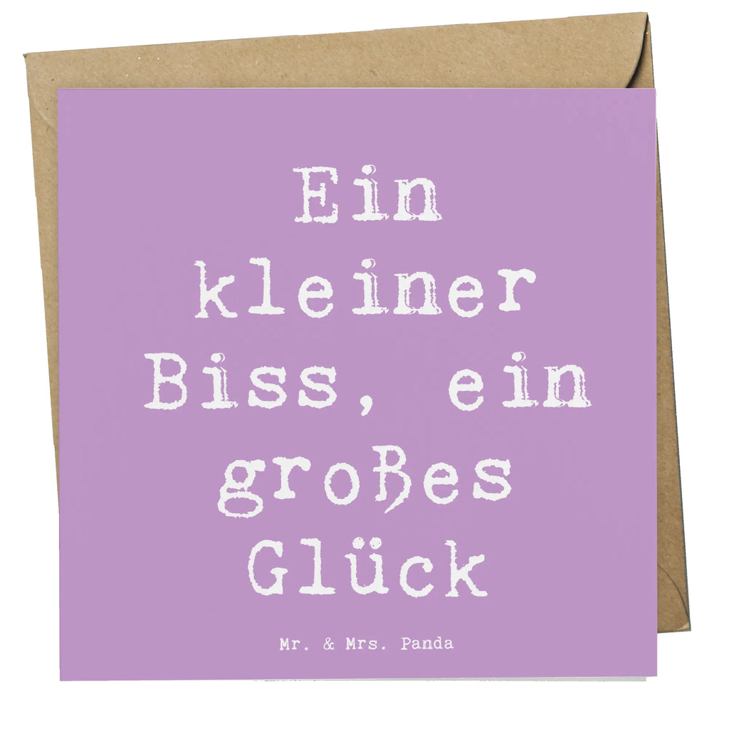 Deluxe Card Saying Ein kleiner Biss, ein großes Glück Karte, Hochwertige Klappkarte, Grußkarte, Glückwunschkarte, Hochzeitskarte, Hochwertige Grußkarte, Einladungskarte, Geburtstagskarte, Klappkarte, Hund, Hunderasse, Rassehund, Hundebesitzer, Geschenk, Tierfreund, Schenken, Welpe
