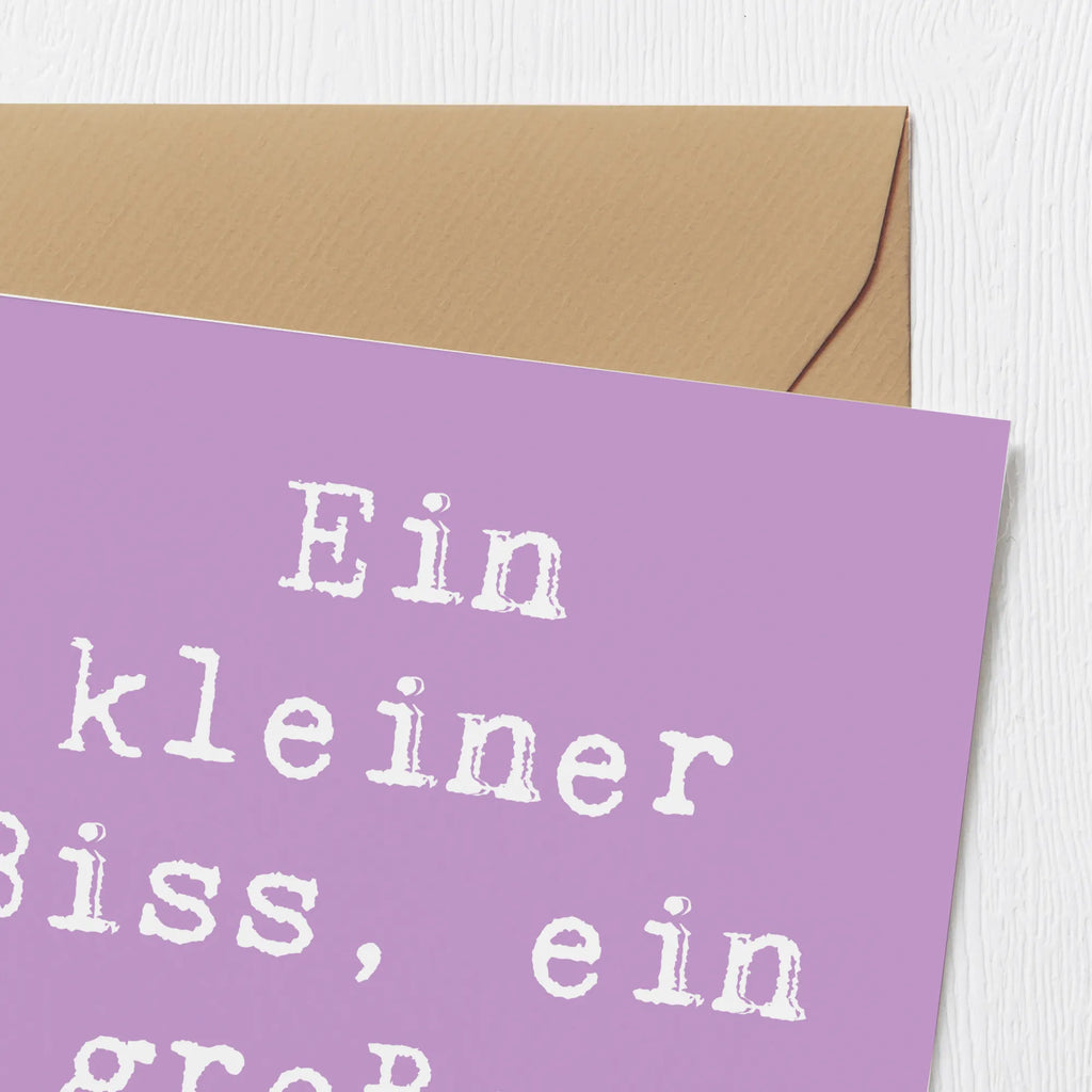 Deluxe Card Saying Ein kleiner Biss, ein großes Glück Karte, Hochwertige Klappkarte, Grußkarte, Glückwunschkarte, Hochzeitskarte, Hochwertige Grußkarte, Einladungskarte, Geburtstagskarte, Klappkarte, Hund, Hunderasse, Rassehund, Hundebesitzer, Geschenk, Tierfreund, Schenken, Welpe