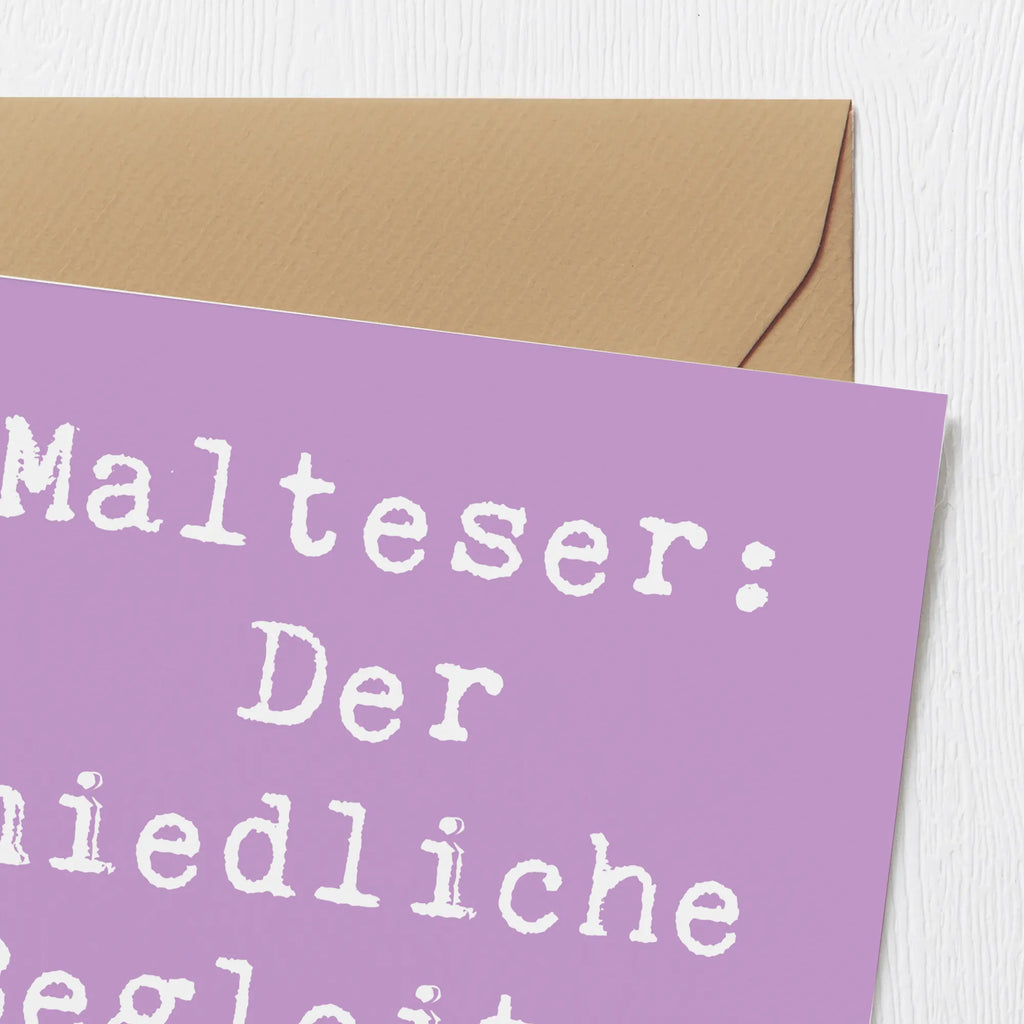 Deluxe Card Saying Malteser: Der niedliche Begleiter fürs Leben Karte, Hochzeitskarte, Grußkarte, Glückwunschkarte, Hochwertige Grußkarte, Einladungskarte, Geburtstagskarte, Hochwertige Klappkarte, Klappkarte, Hund, Hunderasse, Rassehund, Hundebesitzer, Geschenk, Tierfreund, Schenken, Welpe