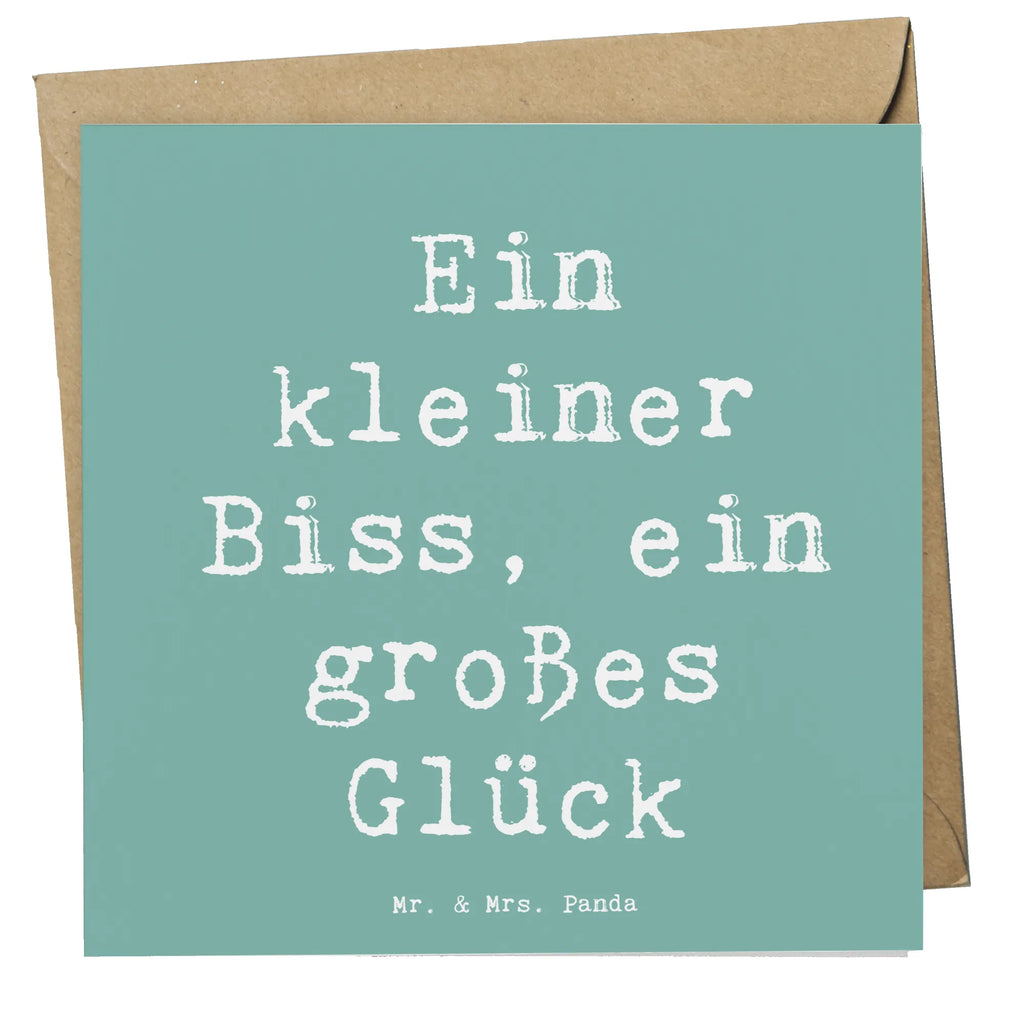 Deluxe Card Saying Ein kleiner Biss, ein großes Glück Karte, Hochwertige Klappkarte, Grußkarte, Glückwunschkarte, Hochzeitskarte, Hochwertige Grußkarte, Einladungskarte, Geburtstagskarte, Klappkarte, Hund, Hunderasse, Rassehund, Hundebesitzer, Geschenk, Tierfreund, Schenken, Welpe