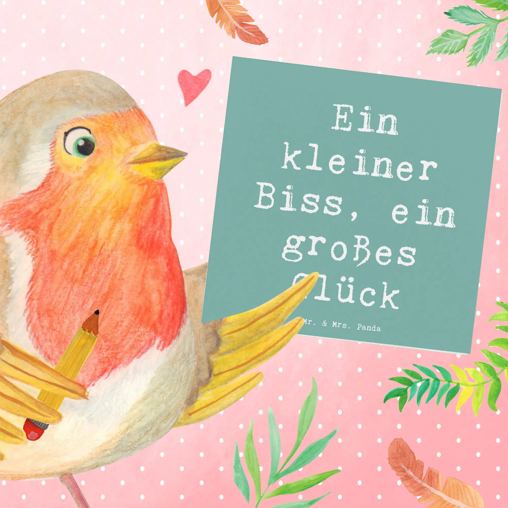 Deluxe Card Saying Ein kleiner Biss, ein großes Glück Karte, Hochwertige Klappkarte, Grußkarte, Glückwunschkarte, Hochzeitskarte, Hochwertige Grußkarte, Einladungskarte, Geburtstagskarte, Klappkarte, Hund, Hunderasse, Rassehund, Hundebesitzer, Geschenk, Tierfreund, Schenken, Welpe