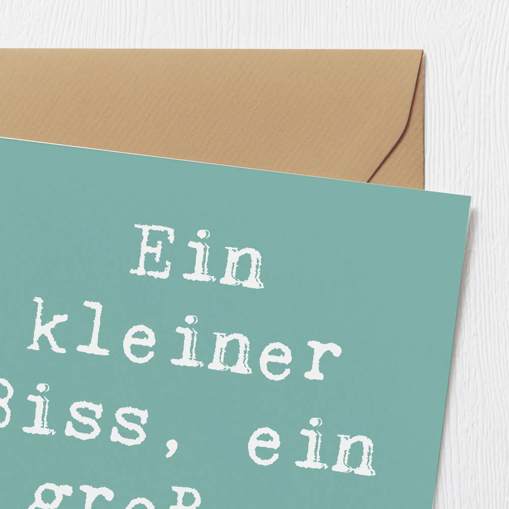 Deluxe Card Saying Ein kleiner Biss, ein großes Glück Karte, Hochwertige Klappkarte, Grußkarte, Glückwunschkarte, Hochzeitskarte, Hochwertige Grußkarte, Einladungskarte, Geburtstagskarte, Klappkarte, Hund, Hunderasse, Rassehund, Hundebesitzer, Geschenk, Tierfreund, Schenken, Welpe