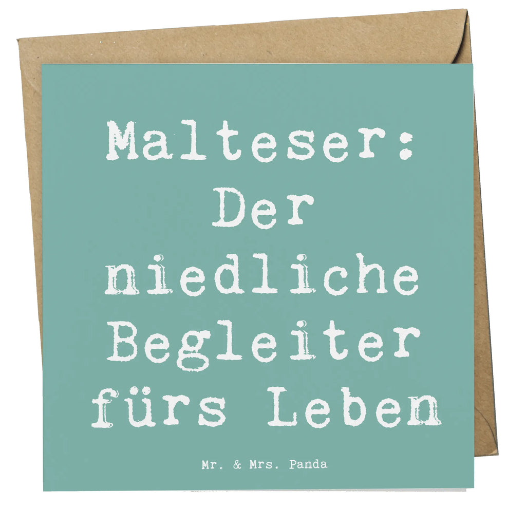 Deluxe Card Saying Malteser: Der niedliche Begleiter fürs Leben Karte, Hochzeitskarte, Grußkarte, Glückwunschkarte, Hochwertige Grußkarte, Einladungskarte, Geburtstagskarte, Hochwertige Klappkarte, Klappkarte, Hund, Hunderasse, Rassehund, Hundebesitzer, Geschenk, Tierfreund, Schenken, Welpe