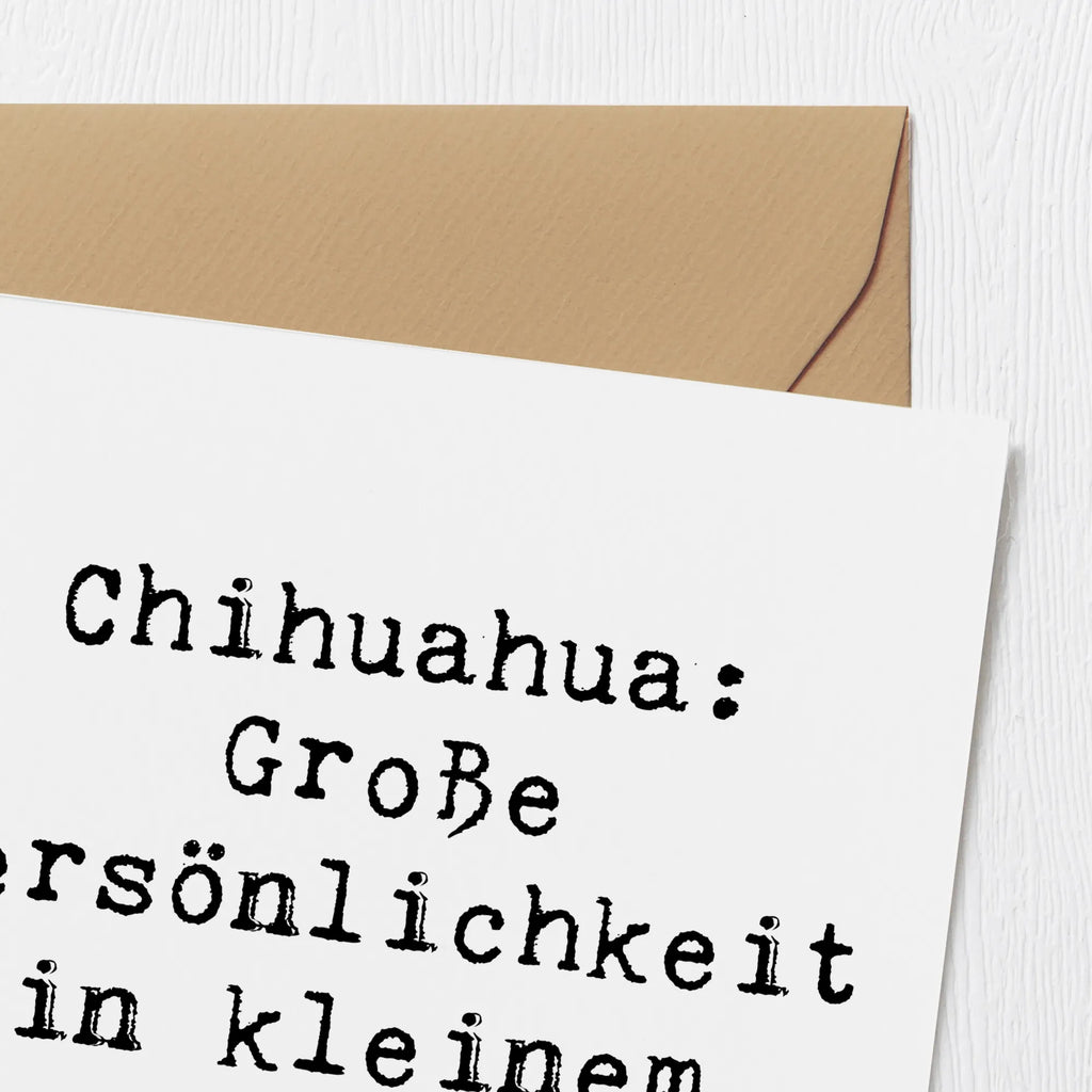 Deluxe Karte Spruch Chihuahua Persönlichkeit Karte, Grußkarte, Klappkarte, Hochwertige Grußkarte, Glückwunschkarte, Hochwertige Klappkarte, Geburtstagskarte, Hochzeitskarte, Einladungskarte, Hund, Hunderasse, Rassehund, Hundebesitzer, Geschenk, Tierfreund, Schenken, Welpe