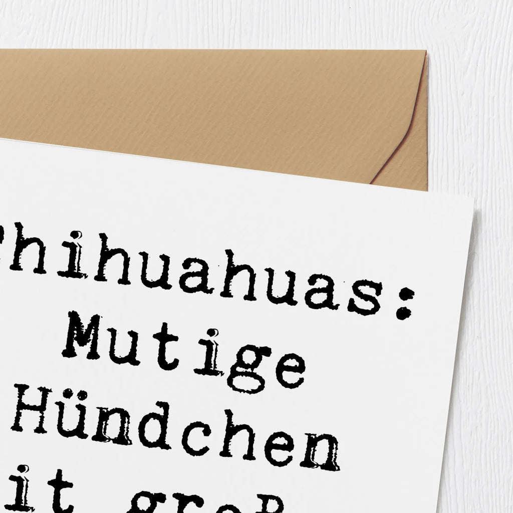 Deluxe Card Saying Chihuahuas: Mutige Hündchen mit großem Herz Karte, Hochzeitskarte, Glückwunschkarte, Geburtstagskarte, Klappkarte, Hochwertige Klappkarte, Hochwertige Grußkarte, Grußkarte, Einladungskarte, Hund, Hunderasse, Rassehund, Hundebesitzer, Geschenk, Tierfreund, Schenken, Welpe