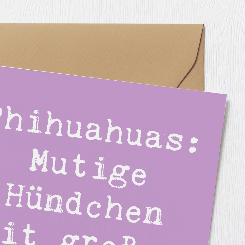 Deluxe Card Saying Chihuahuas: Mutige Hündchen mit großem Herz Karte, Hochzeitskarte, Glückwunschkarte, Geburtstagskarte, Klappkarte, Hochwertige Klappkarte, Hochwertige Grußkarte, Grußkarte, Einladungskarte, Hund, Hunderasse, Rassehund, Hundebesitzer, Geschenk, Tierfreund, Schenken, Welpe