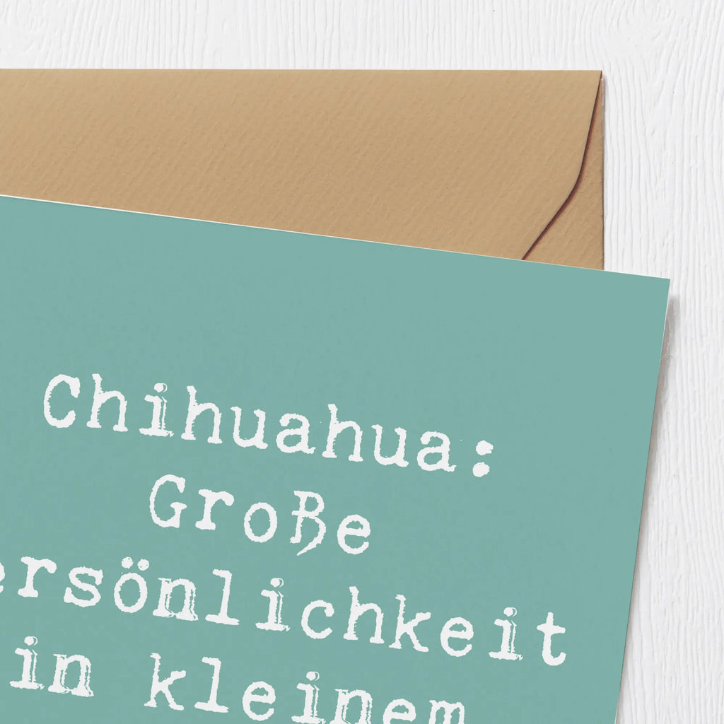 Deluxe Karte Spruch Chihuahua Persönlichkeit Karte, Grußkarte, Klappkarte, Hochwertige Grußkarte, Glückwunschkarte, Hochwertige Klappkarte, Geburtstagskarte, Hochzeitskarte, Einladungskarte, Hund, Hunderasse, Rassehund, Hundebesitzer, Geschenk, Tierfreund, Schenken, Welpe