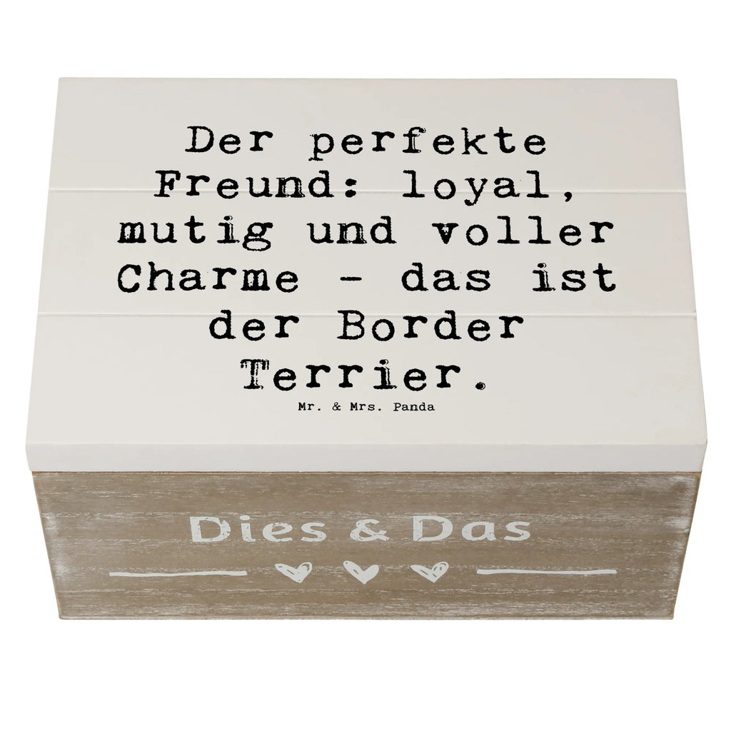 Wooden chest Saying Der perfekte Freund: loyal, mutig und voller Charme - das ist der Border Terrier. Erinnerungskiste, Schatulle, Truhe, XXL, Kiste, Dekokiste, Schatzkiste, Aufbewahrungsbox, Erinnerungsbox, Geschenkbox, Geschenkdose, Holzkiste, Hund, Hunderasse, Rassehund, Hundebesitzer, Geschenk, Tierfreund, Schenken, Welpe