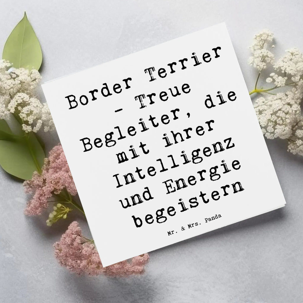 Deluxe Card Saying Border Terrier - Treue Begleiter, die mit ihrer Intelligenz und Energie begeistern Einladungskarte, Karte, Geburtstagskarte, Klappkarte, Hochwertige Klappkarte, Hochzeitskarte, Glückwunschkarte, Grußkarte, Hochwertige Grußkarte, Hund, Hunderasse, Rassehund, Hundebesitzer, Geschenk, Tierfreund, Schenken, Welpe