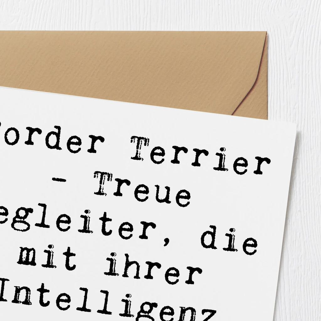 Deluxe Card Saying Border Terrier - Treue Begleiter, die mit ihrer Intelligenz und Energie begeistern Einladungskarte, Karte, Geburtstagskarte, Klappkarte, Hochwertige Klappkarte, Hochzeitskarte, Glückwunschkarte, Grußkarte, Hochwertige Grußkarte, Hund, Hunderasse, Rassehund, Hundebesitzer, Geschenk, Tierfreund, Schenken, Welpe
