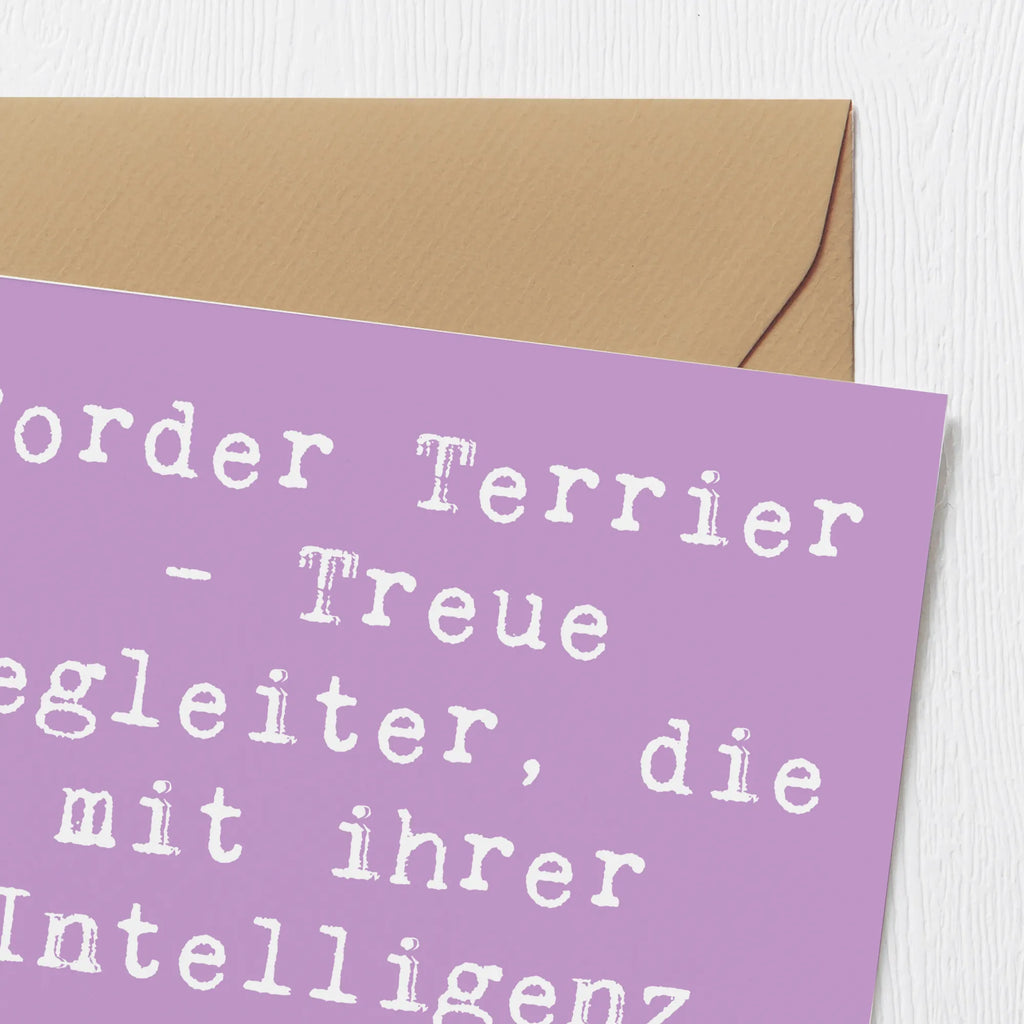 Deluxe Card Saying Border Terrier - Treue Begleiter, die mit ihrer Intelligenz und Energie begeistern Einladungskarte, Karte, Geburtstagskarte, Klappkarte, Hochwertige Klappkarte, Hochzeitskarte, Glückwunschkarte, Grußkarte, Hochwertige Grußkarte, Hund, Hunderasse, Rassehund, Hundebesitzer, Geschenk, Tierfreund, Schenken, Welpe