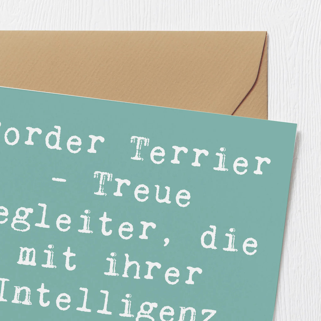 Deluxe Card Saying Border Terrier - Treue Begleiter, die mit ihrer Intelligenz und Energie begeistern Einladungskarte, Karte, Geburtstagskarte, Klappkarte, Hochwertige Klappkarte, Hochzeitskarte, Glückwunschkarte, Grußkarte, Hochwertige Grußkarte, Hund, Hunderasse, Rassehund, Hundebesitzer, Geschenk, Tierfreund, Schenken, Welpe