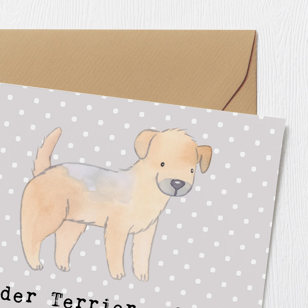 Deluxe Karte Border Terrier Freunde Klappkarte, Einladungskarte, Grußkarte, Karte, Glückwunschkarte, Hochzeitskarte, Hochwertige Klappkarte, Geburtstagskarte, Hochwertige Grußkarte, Hund, Hunderasse, Rassehund, Hundebesitzer, Geschenk, Tierfreund, Schenken, Welpe