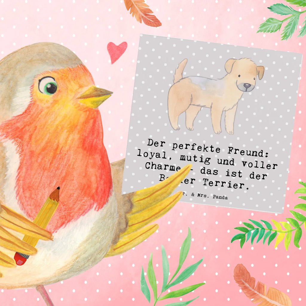 Deluxe Card Der perfekte Freund: loyal, mutig und voller Charme - das ist der Border Terrier. Grußkarte, Karte, Hochwertige Klappkarte, Einladungskarte, Geburtstagskarte, Hochwertige Grußkarte, Glückwunschkarte, Klappkarte, Hochzeitskarte, Hund, Hunderasse, Rassehund, Hundebesitzer, Geschenk, Tierfreund, Schenken, Welpe