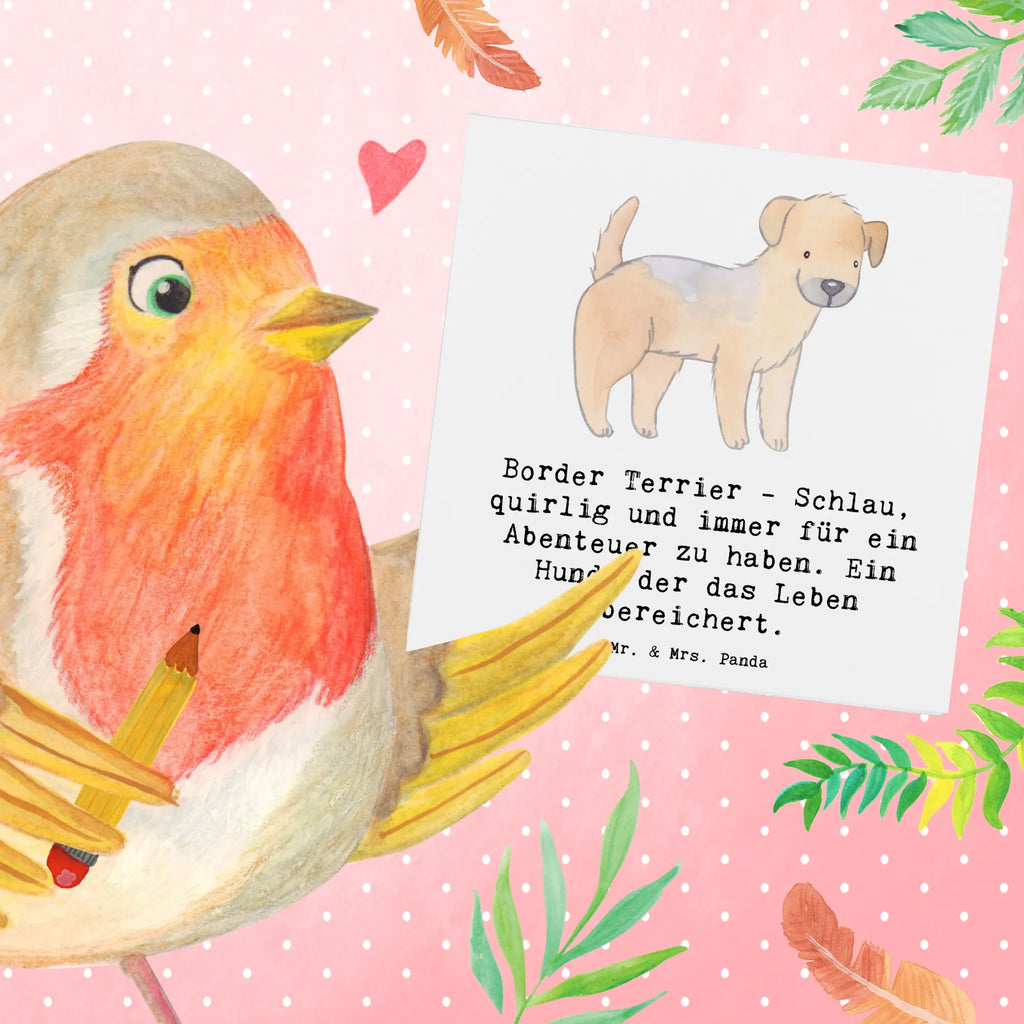 Deluxe Card Border Terrier - Schlau, quirlig und immer für ein Abenteuer zu haben. Ein Hund, der das Leben bereichert. Grußkarte, Karte, Hochwertige Grußkarte, Klappkarte, Hochwertige Klappkarte, Einladungskarte, Geburtstagskarte, Hochzeitskarte, Glückwunschkarte, Hund, Hunderasse, Rassehund, Hundebesitzer, Geschenk, Tierfreund, Schenken, Welpe