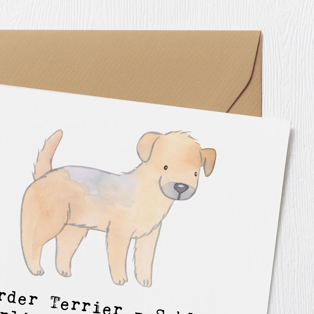 Deluxe Card Border Terrier - Schlau, quirlig und immer für ein Abenteuer zu haben. Ein Hund, der das Leben bereichert. Grußkarte, Karte, Hochwertige Grußkarte, Klappkarte, Hochwertige Klappkarte, Einladungskarte, Geburtstagskarte, Hochzeitskarte, Glückwunschkarte, Hund, Hunderasse, Rassehund, Hundebesitzer, Geschenk, Tierfreund, Schenken, Welpe