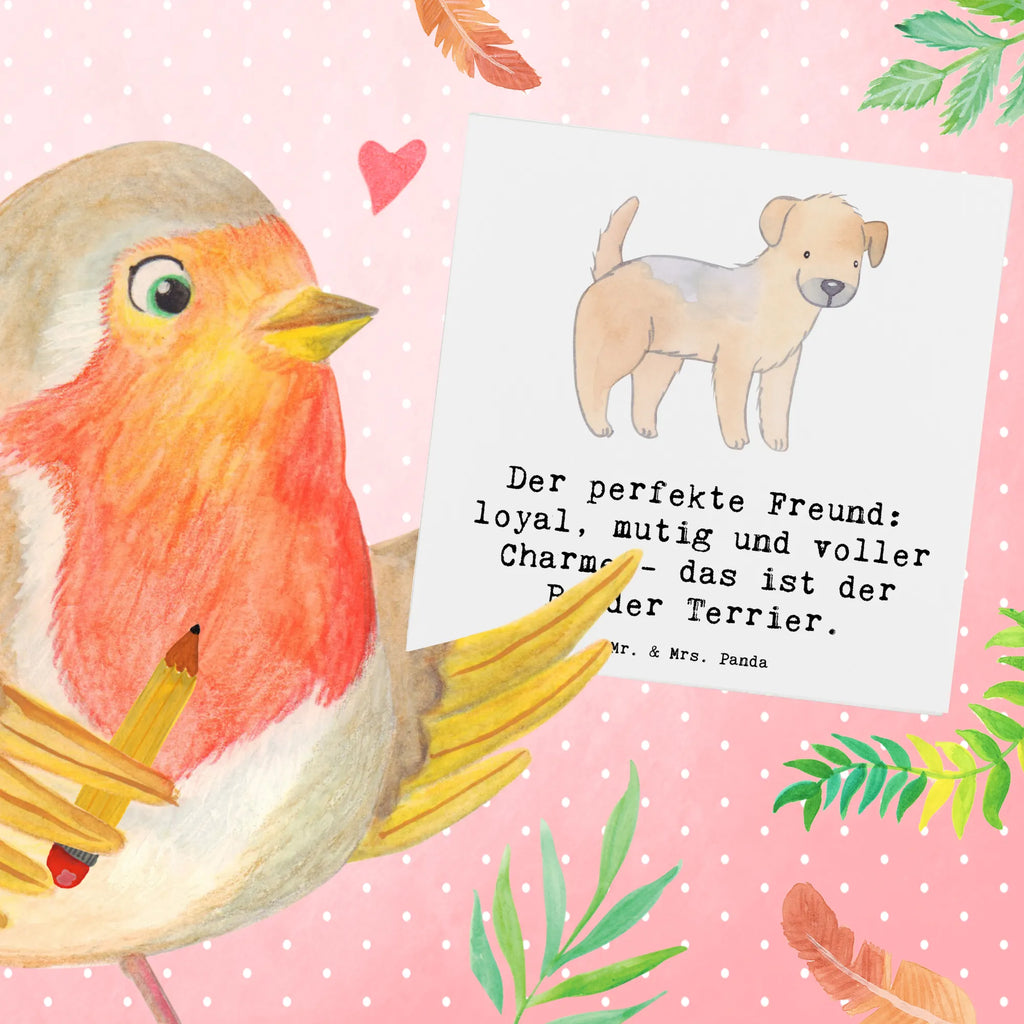 Deluxe Card Der perfekte Freund: loyal, mutig und voller Charme - das ist der Border Terrier. Grußkarte, Karte, Hochwertige Klappkarte, Einladungskarte, Geburtstagskarte, Hochwertige Grußkarte, Glückwunschkarte, Klappkarte, Hochzeitskarte, Hund, Hunderasse, Rassehund, Hundebesitzer, Geschenk, Tierfreund, Schenken, Welpe