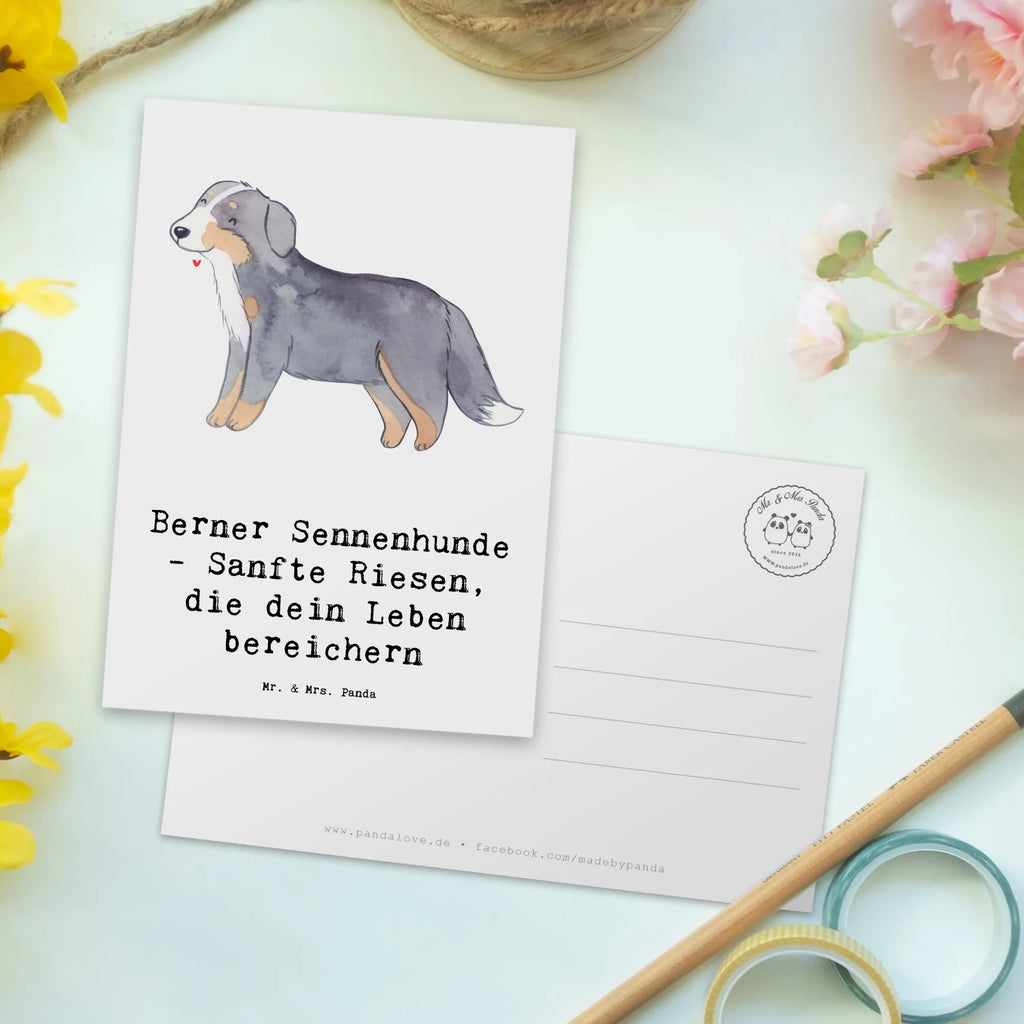 Postcard Berner Sennenhunde - Sanfte Riesen, die dein Leben bereichern Einladung Geburtstag, Postkarte, Grußkarte, Karte, Geschenkkarte, Einladung, Ansichtskarte, Einladungskarten Geburtstag, Einladungskarte, Ansichtskarten, Dankeskarte, Geburtstagskarte, Hund, Hunderasse, Rassehund, Hundebesitzer, Geschenk, Tierfreund, Schenken, Welpe