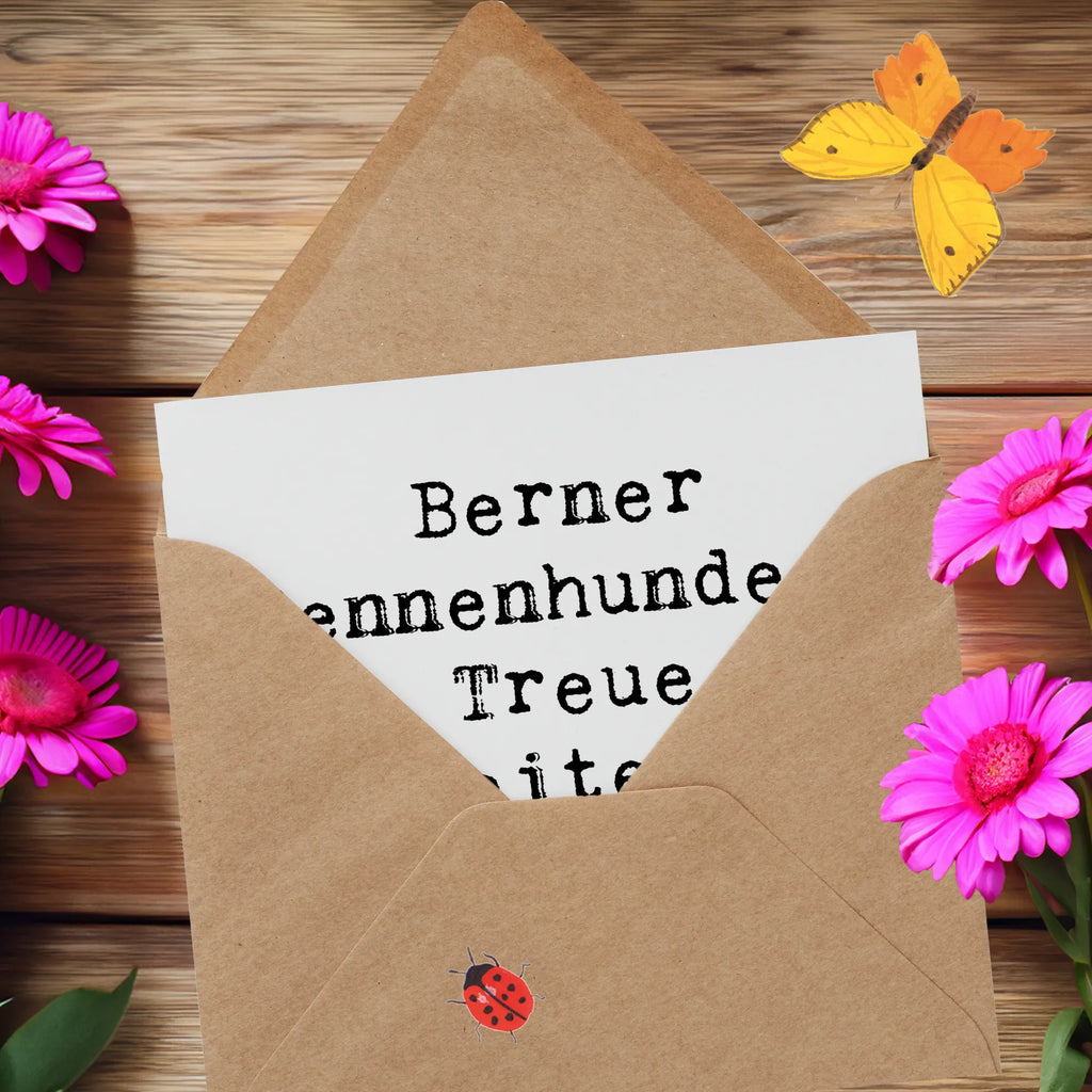 Deluxe Card Saying Berner Sennenhunde - Treue Begleiter mit einem Herzen aus Gold Hochzeitskarte, Klappkarte, Geburtstagskarte, Karte, Glückwunschkarte, Grußkarte, Einladungskarte, Hochwertige Grußkarte, Hochwertige Klappkarte, Hund, Hunderasse, Rassehund, Hundebesitzer, Geschenk, Tierfreund, Schenken, Welpe