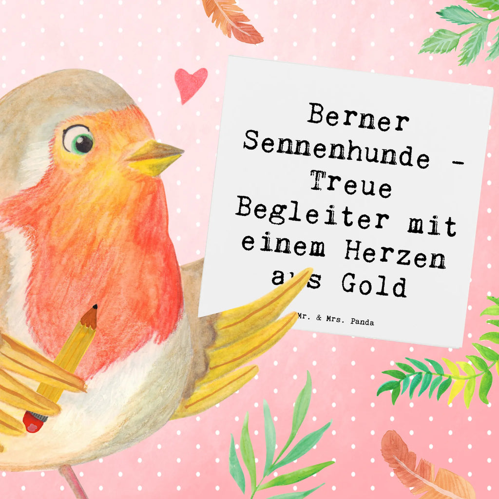 Deluxe Card Saying Berner Sennenhunde - Treue Begleiter mit einem Herzen aus Gold Hochzeitskarte, Klappkarte, Geburtstagskarte, Karte, Glückwunschkarte, Grußkarte, Einladungskarte, Hochwertige Grußkarte, Hochwertige Klappkarte, Hund, Hunderasse, Rassehund, Hundebesitzer, Geschenk, Tierfreund, Schenken, Welpe