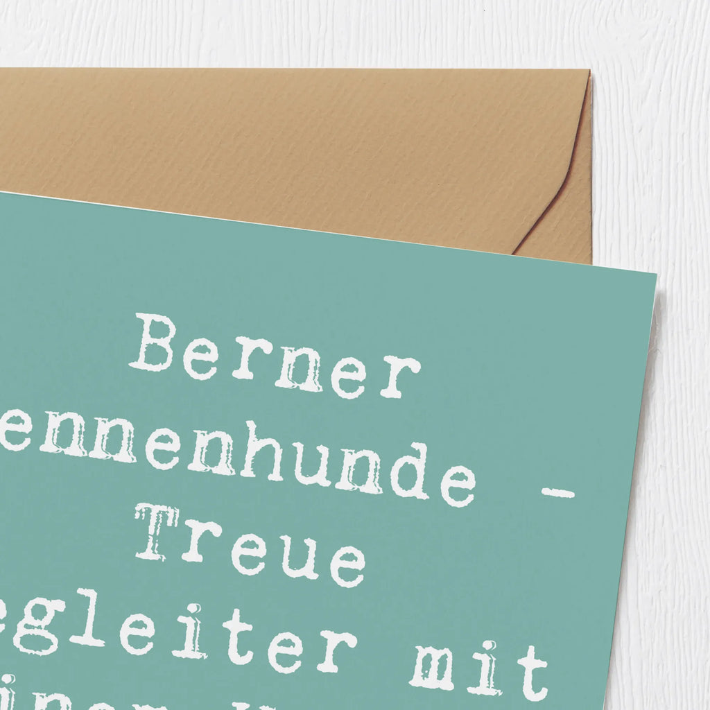 Deluxe Card Saying Berner Sennenhunde - Treue Begleiter mit einem Herzen aus Gold Hochzeitskarte, Klappkarte, Geburtstagskarte, Karte, Glückwunschkarte, Grußkarte, Einladungskarte, Hochwertige Grußkarte, Hochwertige Klappkarte, Hund, Hunderasse, Rassehund, Hundebesitzer, Geschenk, Tierfreund, Schenken, Welpe