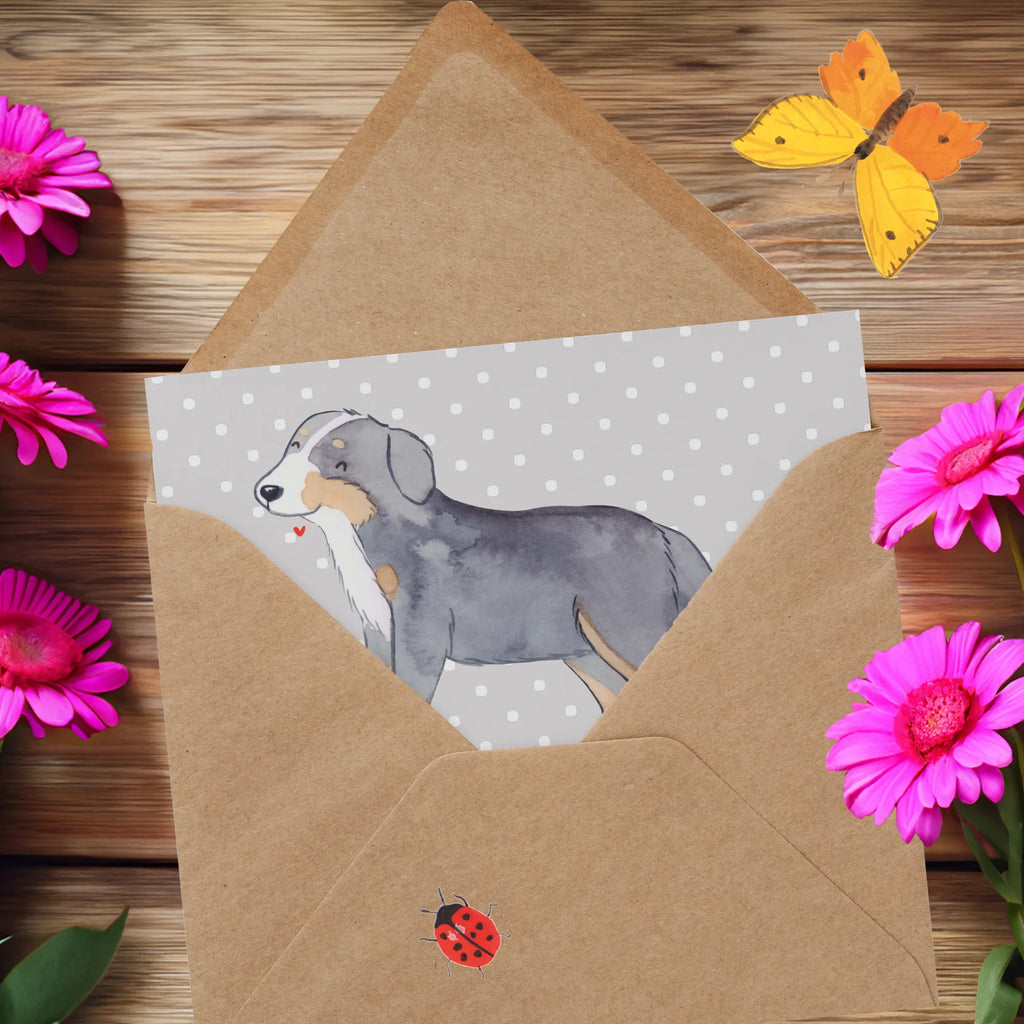 Deluxe Karte Berner Sennenhund Freude Karte, Grußkarte, Einladungskarte, Geburtstagskarte, Hochwertige Grußkarte, Glückwunschkarte, Hochwertige Klappkarte, Klappkarte, Hochzeitskarte, Hund, Hunderasse, Rassehund, Hundebesitzer, Geschenk, Tierfreund, Schenken, Welpe