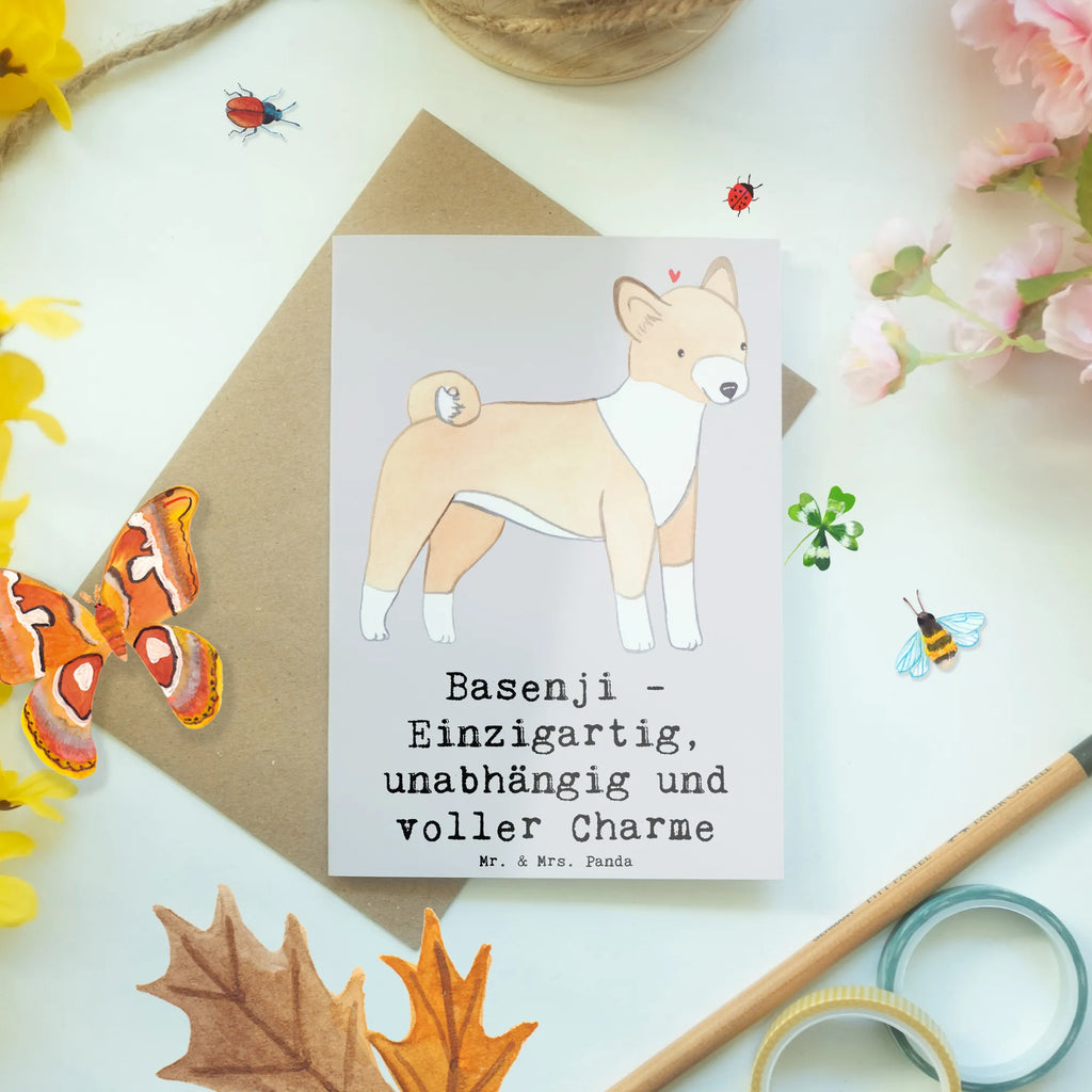 Greetings card Basenji - Einzigartig, unabhängig und voller Charme Glückwunschkarte, Klappkarte, Karte, Geburtstagskarte, Grußkarte, Ansichtskarten, Hochzeitskarte, Einladungskarte, Hund, Hunderasse, Rassehund, Hundebesitzer, Geschenk, Tierfreund, Schenken, Welpe
