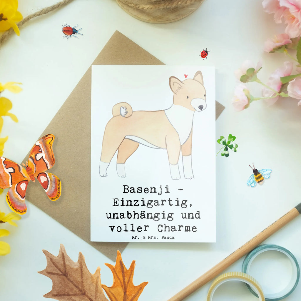 Greetings card Basenji - Einzigartig, unabhängig und voller Charme Glückwunschkarte, Klappkarte, Karte, Geburtstagskarte, Grußkarte, Ansichtskarten, Hochzeitskarte, Einladungskarte, Hund, Hunderasse, Rassehund, Hundebesitzer, Geschenk, Tierfreund, Schenken, Welpe