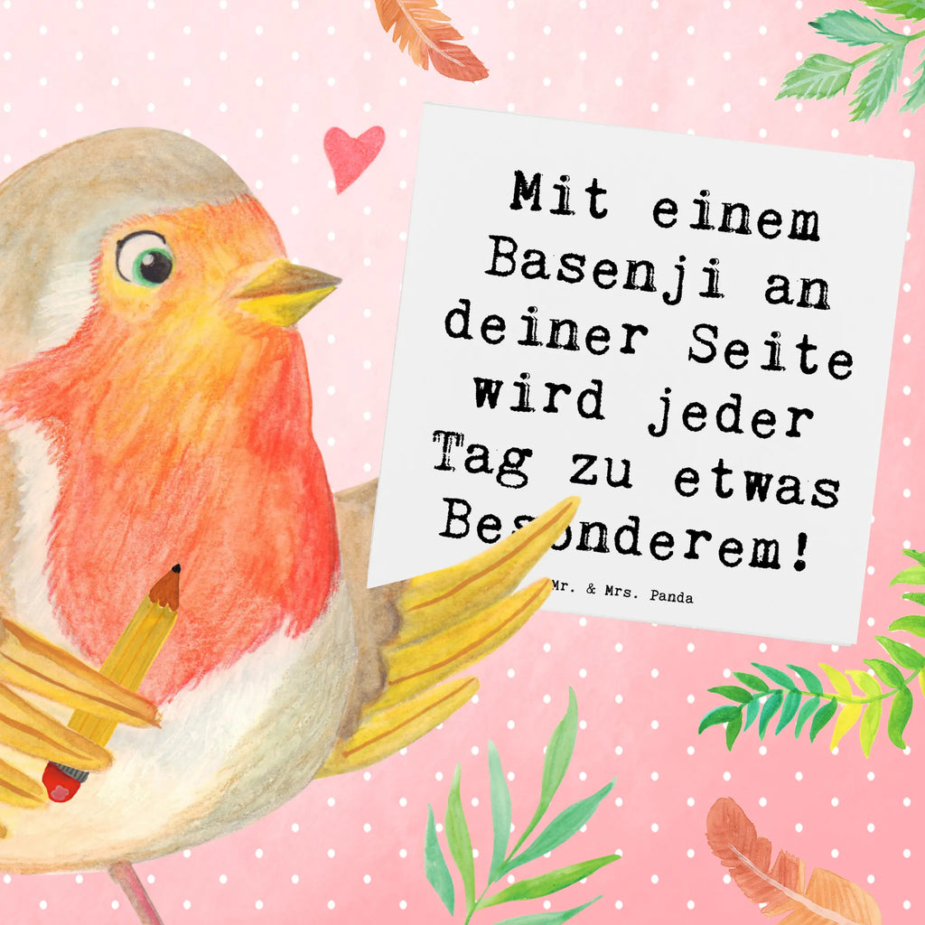 Deluxe Card Saying Mit einem Basenji an deiner Seite wird jeder Tag zu etwas Besonderem! Geburtstagskarte, Glückwunschkarte, Einladungskarte, Karte, Hochwertige Grußkarte, Klappkarte, Hochzeitskarte, Grußkarte, Hochwertige Klappkarte, Hund, Hunderasse, Rassehund, Hundebesitzer, Geschenk, Tierfreund, Schenken, Welpe