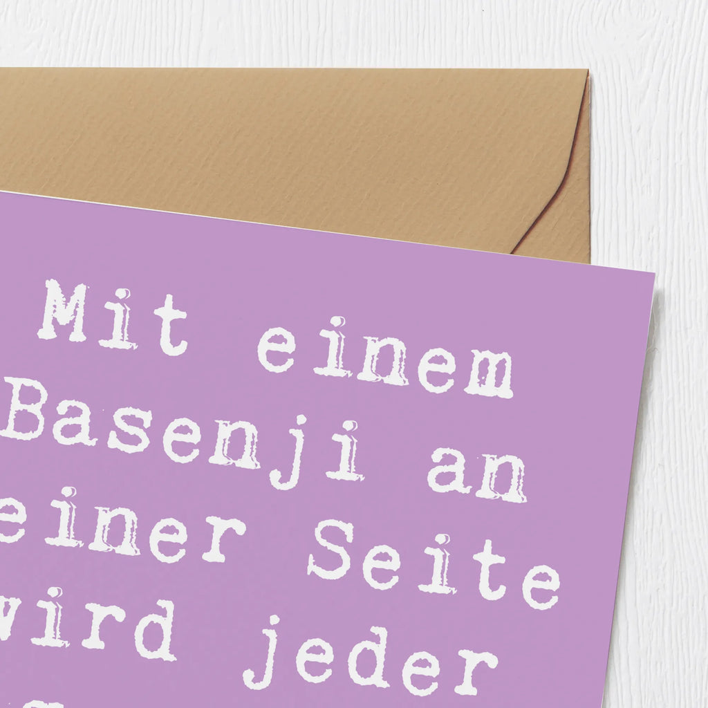 Deluxe Card Saying Mit einem Basenji an deiner Seite wird jeder Tag zu etwas Besonderem! Geburtstagskarte, Glückwunschkarte, Einladungskarte, Karte, Hochwertige Grußkarte, Klappkarte, Hochzeitskarte, Grußkarte, Hochwertige Klappkarte, Hund, Hunderasse, Rassehund, Hundebesitzer, Geschenk, Tierfreund, Schenken, Welpe