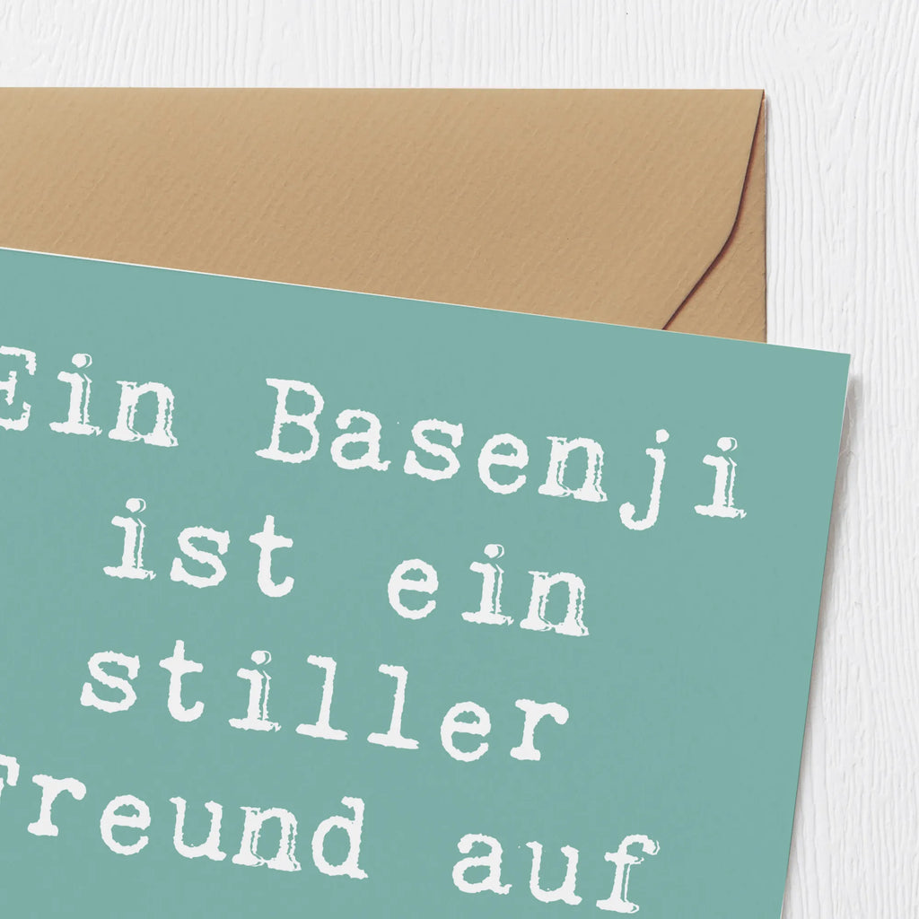 Deluxe Karte Spruch Basenji Freund Hochwertige Grußkarte, Hochwertige Klappkarte, Klappkarte, Karte, Grußkarte, Hochzeitskarte, Einladungskarte, Geburtstagskarte, Glückwunschkarte, Hund, Hunderasse, Rassehund, Hundebesitzer, Geschenk, Tierfreund, Schenken, Welpe