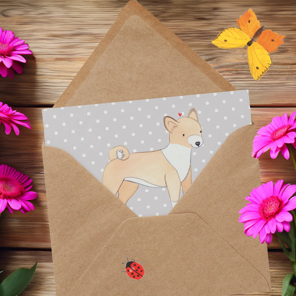 Deluxe Card Ein Basenji ist ein stiller Freund auf vier Pfoten. Einladungskarte, Geburtstagskarte, Hochzeitskarte, Hochwertige Klappkarte, Hochwertige Grußkarte, Grußkarte, Glückwunschkarte, Karte, Klappkarte, Hund, Hunderasse, Rassehund, Hundebesitzer, Geschenk, Tierfreund, Schenken, Welpe