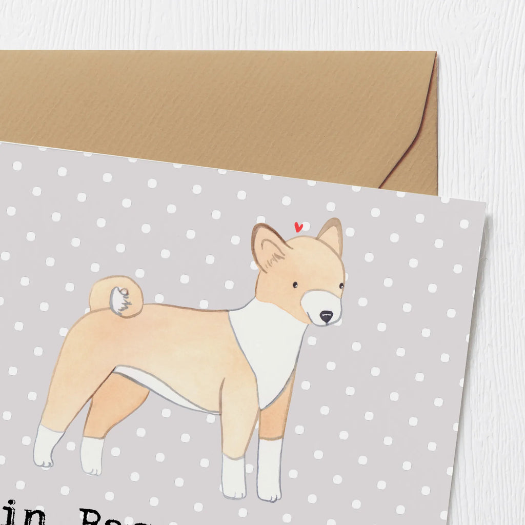 Deluxe Card Ein Basenji ist ein stiller Freund auf vier Pfoten. Einladungskarte, Geburtstagskarte, Hochzeitskarte, Hochwertige Klappkarte, Hochwertige Grußkarte, Grußkarte, Glückwunschkarte, Karte, Klappkarte, Hund, Hunderasse, Rassehund, Hundebesitzer, Geschenk, Tierfreund, Schenken, Welpe