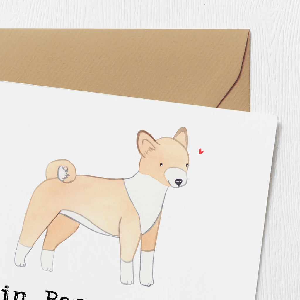 Deluxe Card Ein Basenji ist ein stiller Freund auf vier Pfoten. Einladungskarte, Geburtstagskarte, Hochzeitskarte, Hochwertige Klappkarte, Hochwertige Grußkarte, Grußkarte, Glückwunschkarte, Karte, Klappkarte, Hund, Hunderasse, Rassehund, Hundebesitzer, Geschenk, Tierfreund, Schenken, Welpe