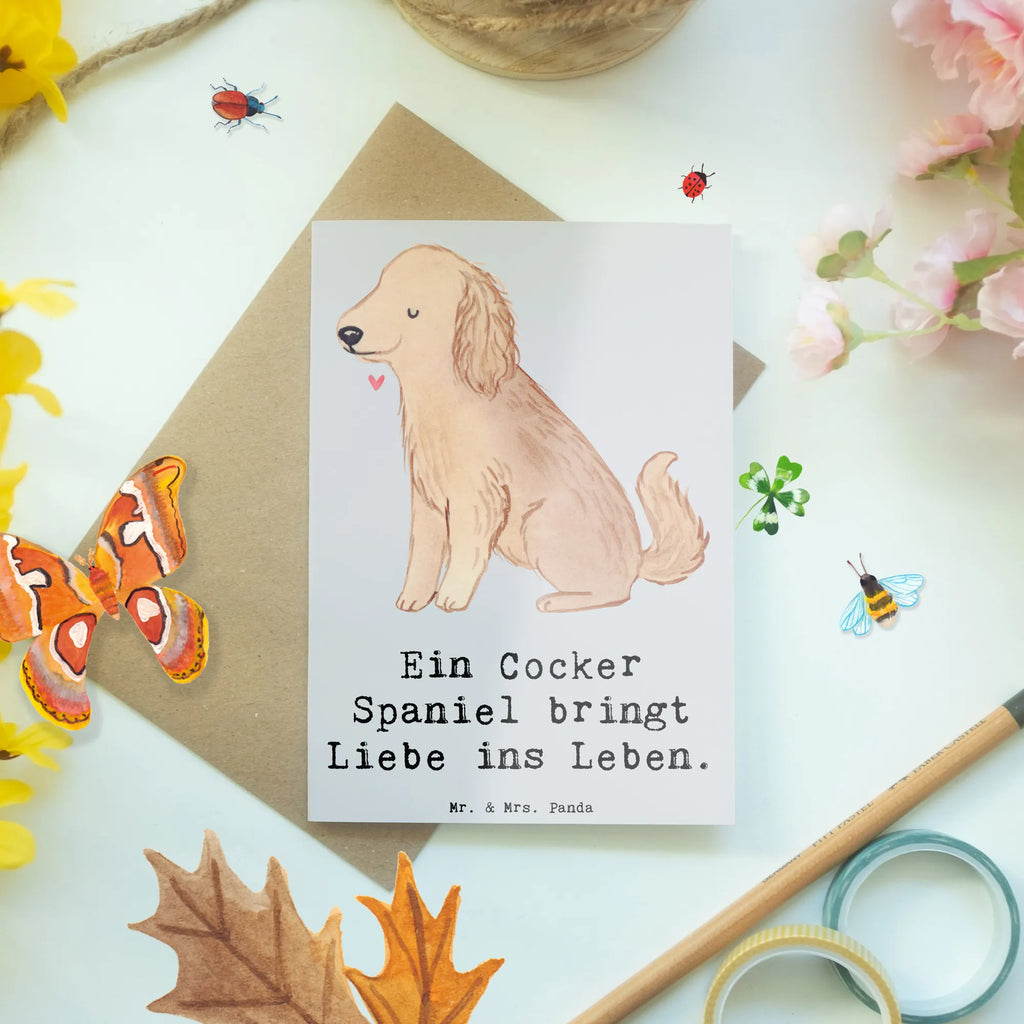 Greetings card Ein Cocker Spaniel bringt Liebe ins Leben. Glückwunschkarte, Hochzeitskarte, Grußkarte, Klappkarte, Ansichtskarten, Karte, Geburtstagskarte, Einladungskarte, Hund, Hunderasse, Rassehund, Hundebesitzer, Geschenk, Tierfreund, Schenken, Welpe