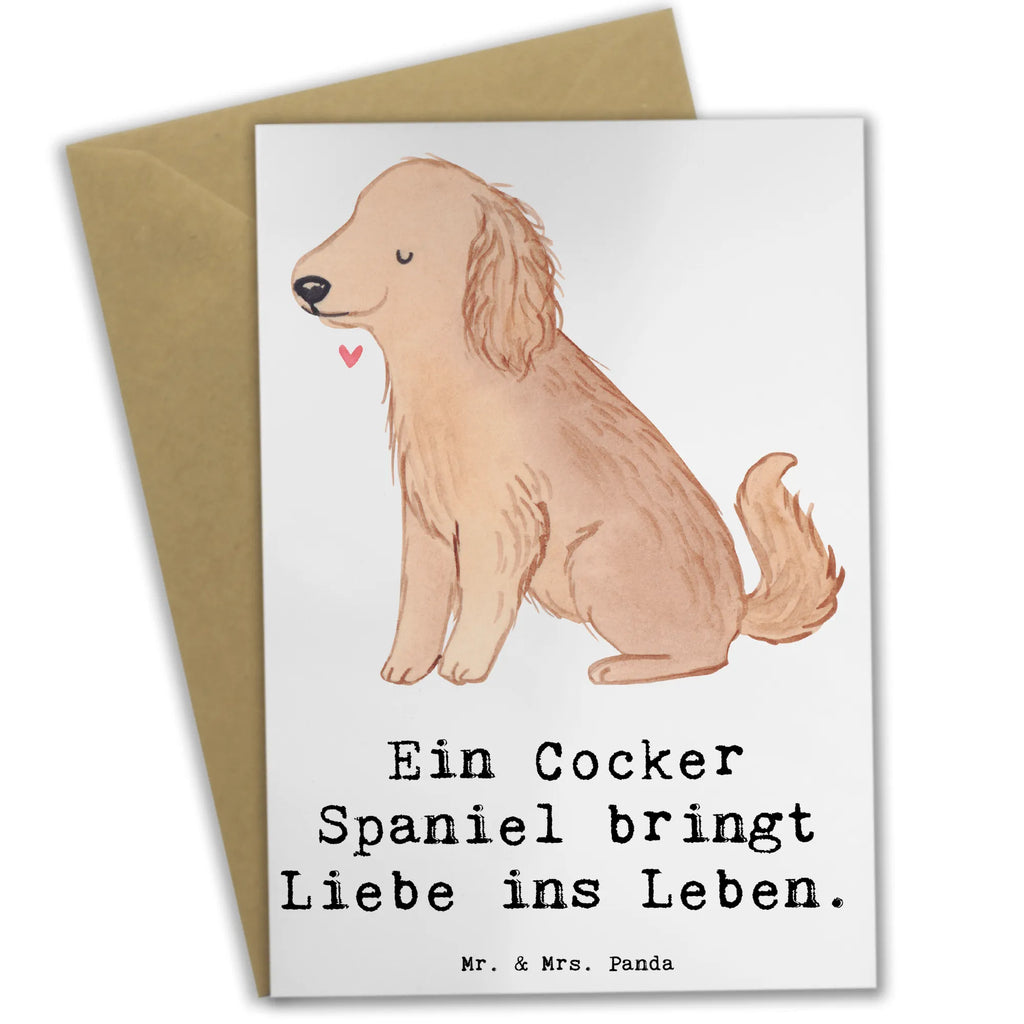 Greetings card Ein Cocker Spaniel bringt Liebe ins Leben. Glückwunschkarte, Hochzeitskarte, Grußkarte, Klappkarte, Ansichtskarten, Karte, Geburtstagskarte, Einladungskarte, Hund, Hunderasse, Rassehund, Hundebesitzer, Geschenk, Tierfreund, Schenken, Welpe