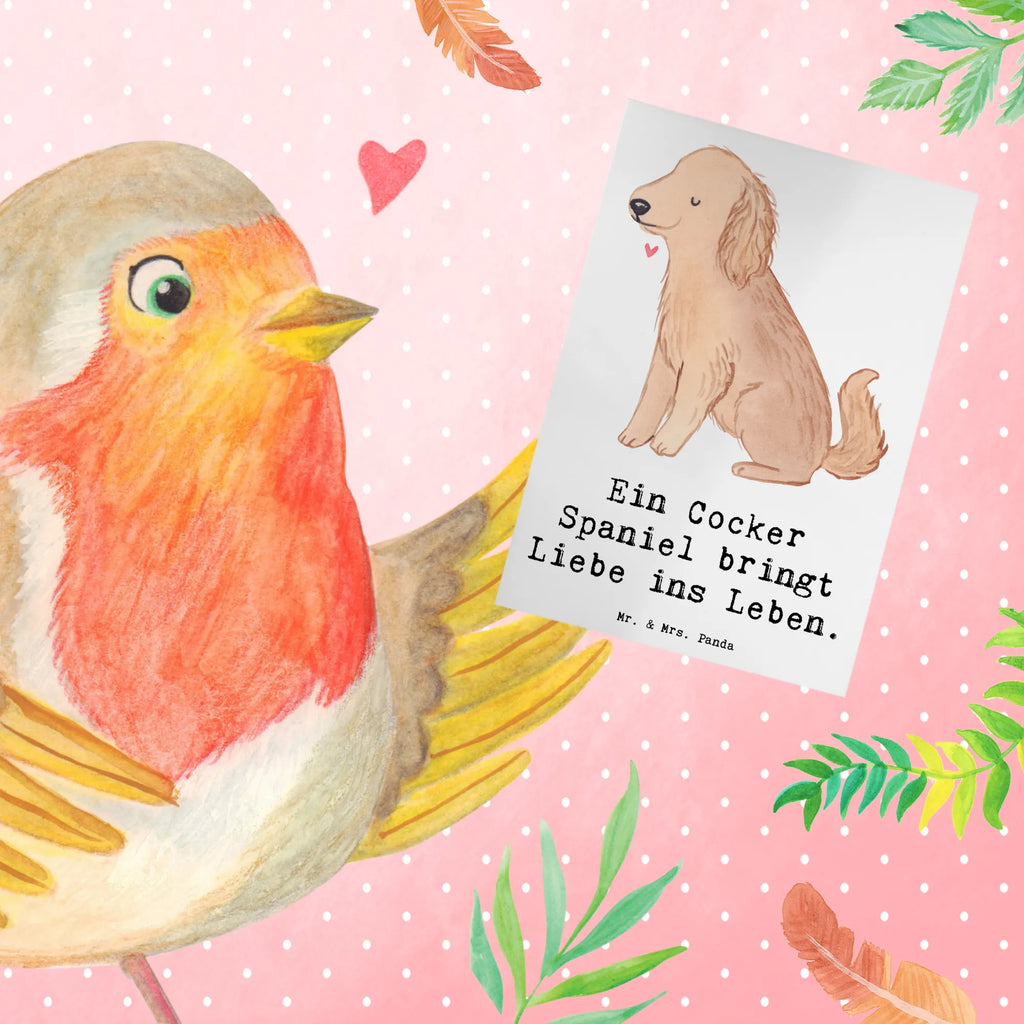 Greetings card Ein Cocker Spaniel bringt Liebe ins Leben. Glückwunschkarte, Hochzeitskarte, Grußkarte, Klappkarte, Ansichtskarten, Karte, Geburtstagskarte, Einladungskarte, Hund, Hunderasse, Rassehund, Hundebesitzer, Geschenk, Tierfreund, Schenken, Welpe